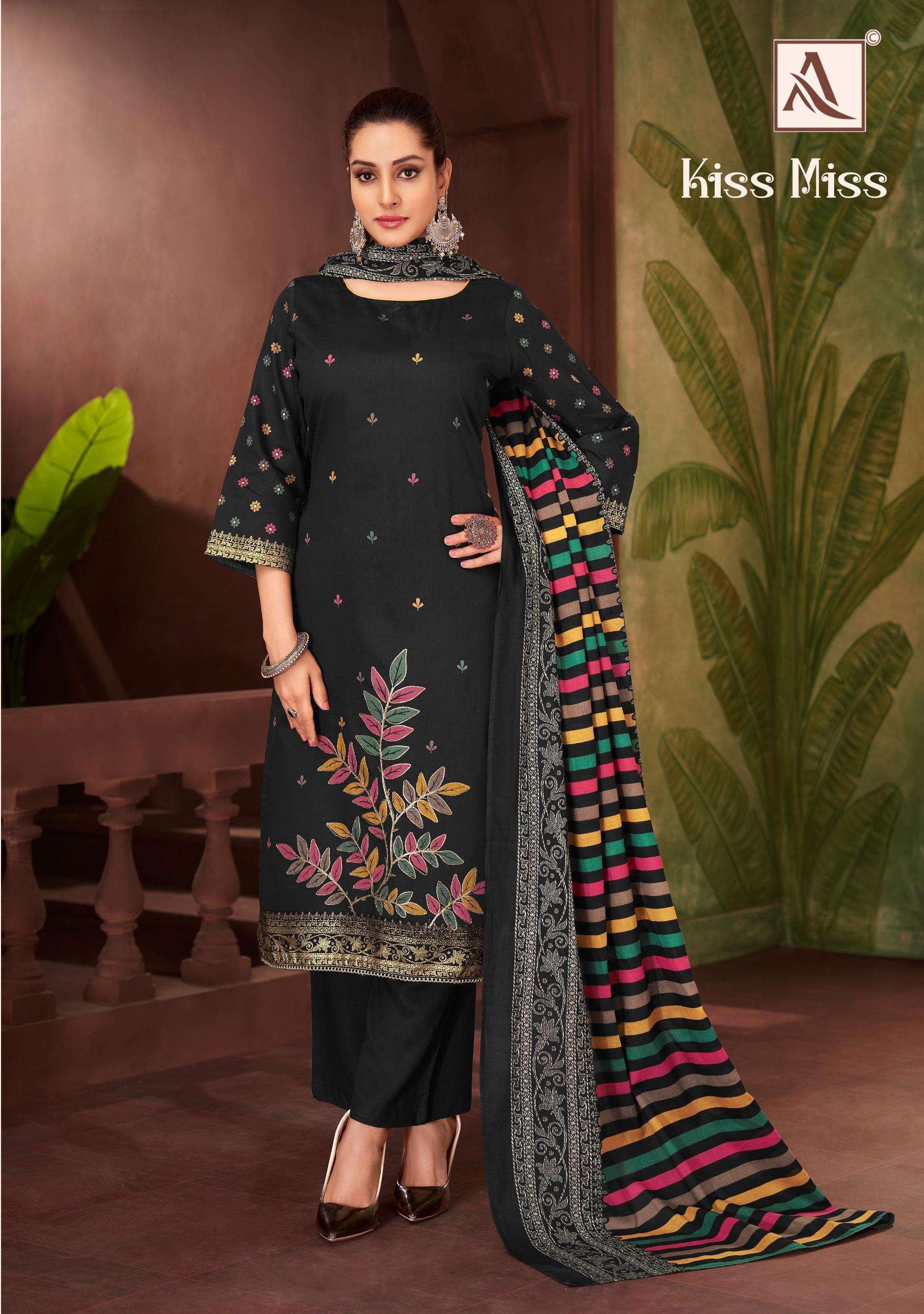 ALOK SUIT KISS MISS DESIGNER PRINT JAM SATIN SUIT CATALOGUE WHOLESALER 