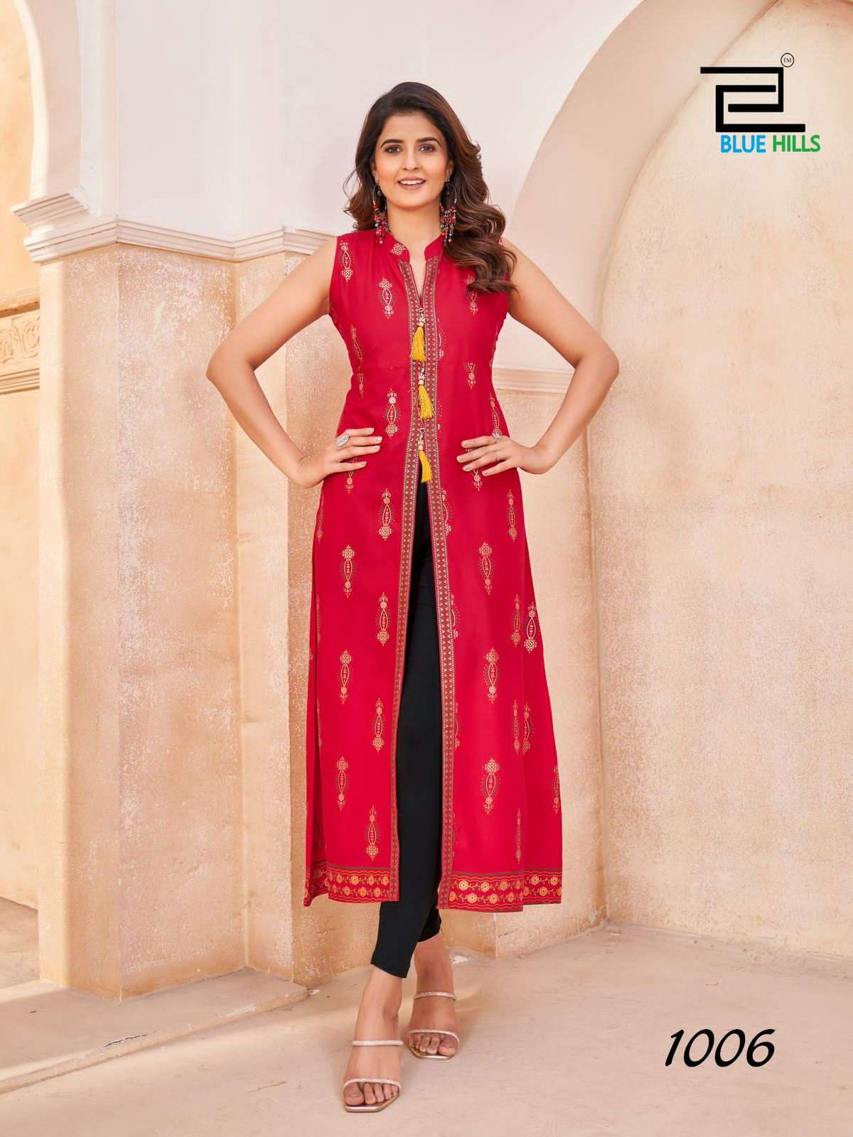 BLUE HILLS CAT WALK RAYON PRINTED KURTI CATALOGUE 