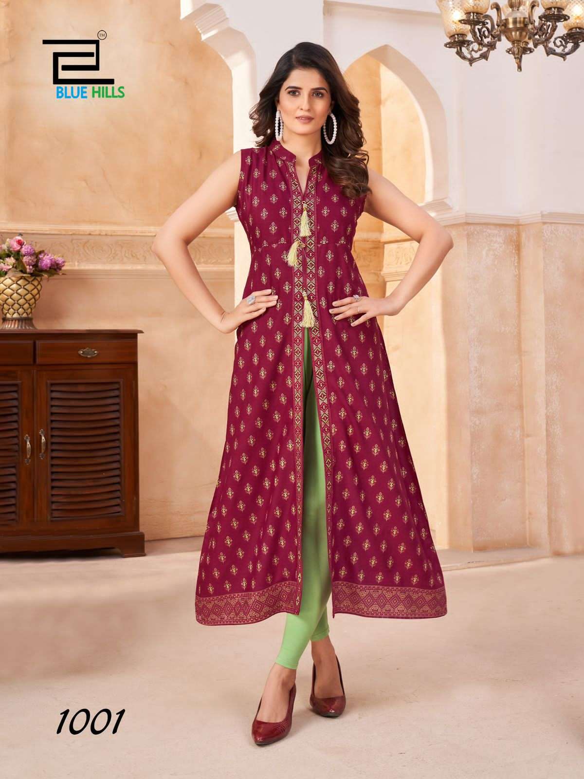 BLUE HILLS CAT WALK RAYON PRINTED KURTI CATALOGUE 