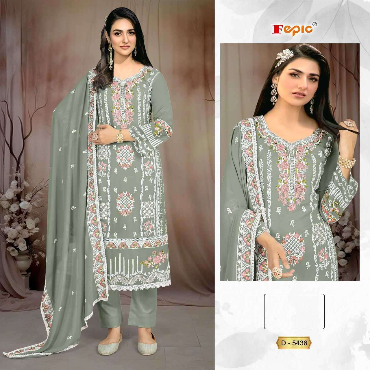 FEPIC C 5436 COLORS GEORGETTE EMBRODERY WORK PAKISTANI SUIT WHOLESALER 2025