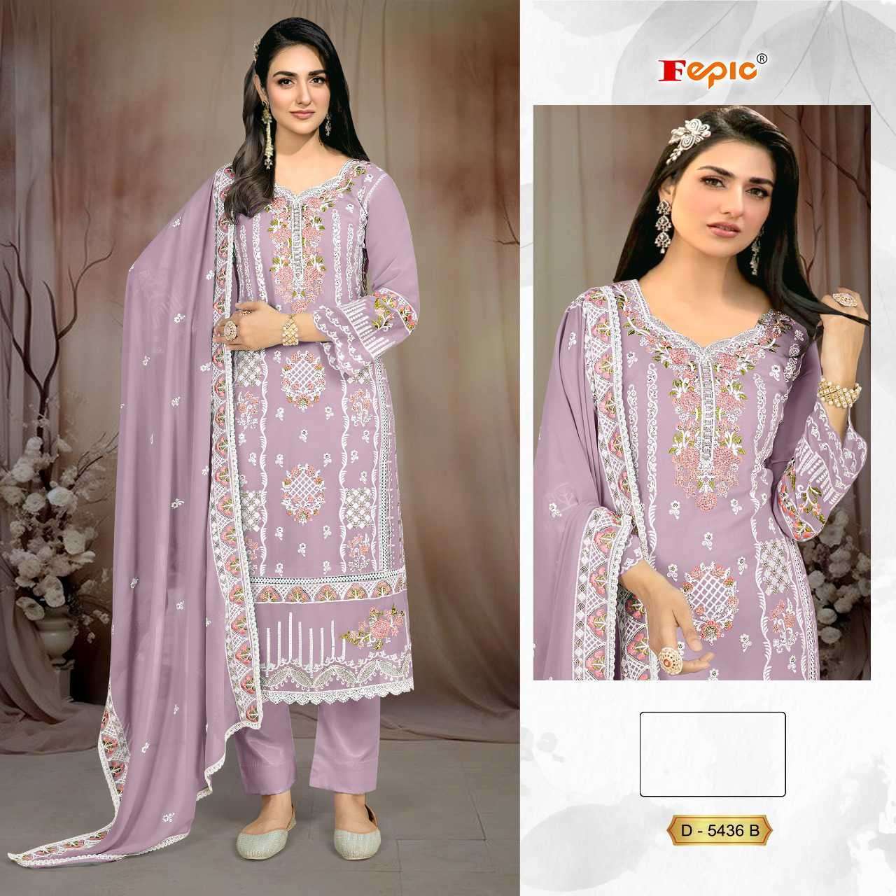 FEPIC C 5436 COLORS GEORGETTE EMBRODERY WORK PAKISTANI SUIT WHOLESALER 2025