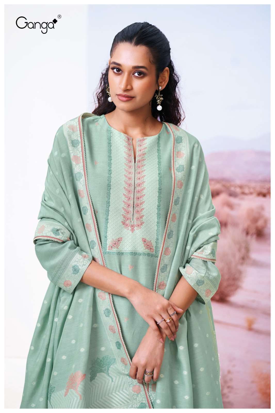 GANGA FASHION CRACIA 3517 VISCOSE SILK SALWER KAMEEZ CATALOGUE WHOLESALER 