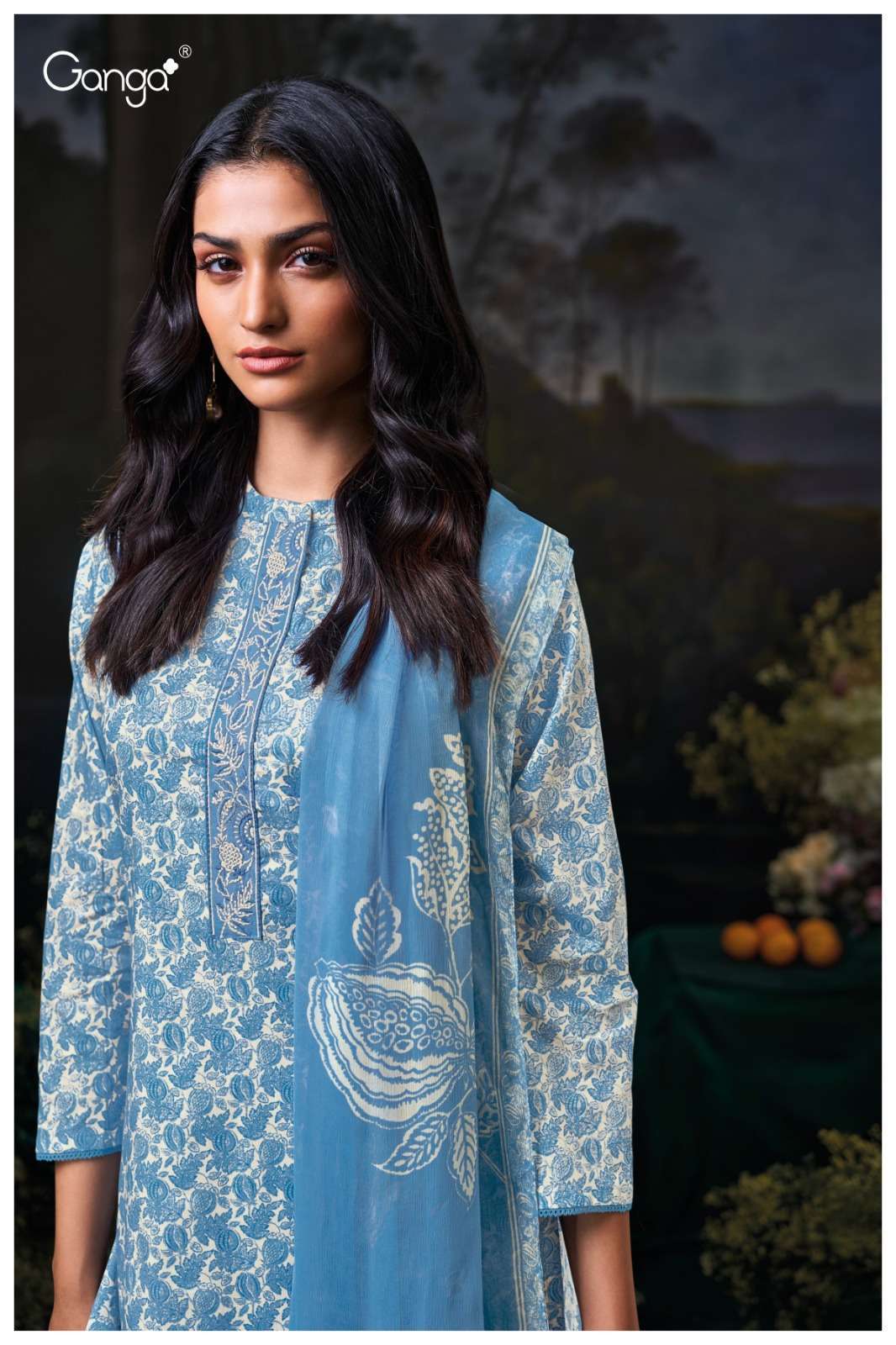 GANGA FLORA 3598 COLORS COTTON PRINTED SALWER KAMEEZ CATALOG EXPORTER 