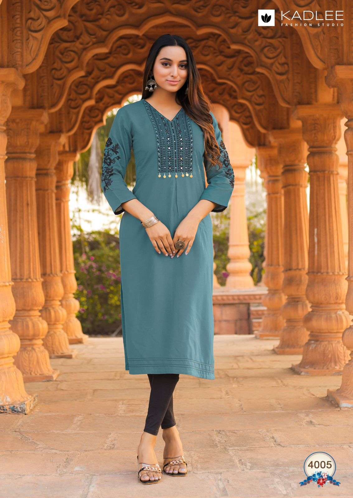 KADLEE LADLEE RAYON EMBROIDERY KURTI CATALOGUE BEST RATE 
