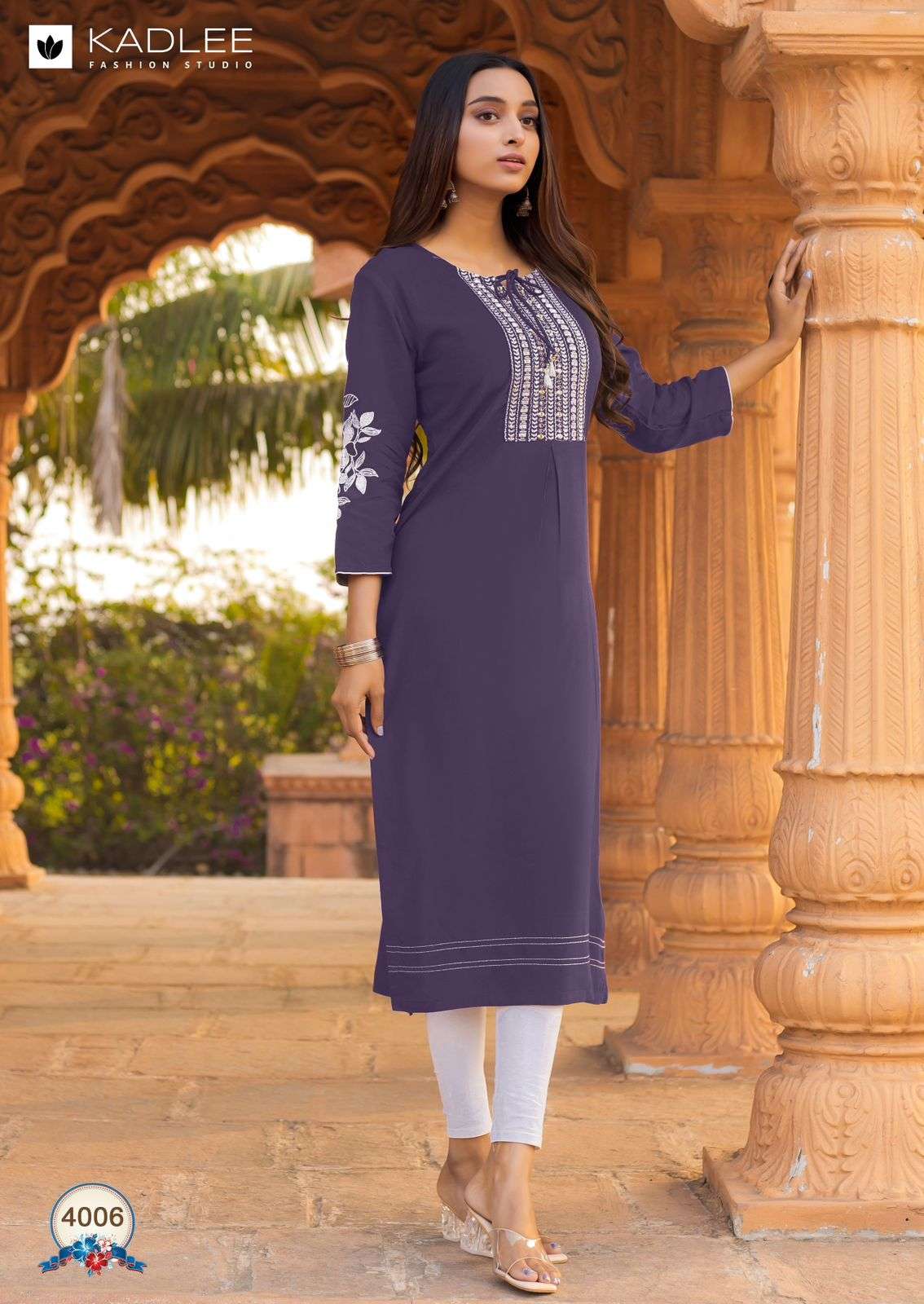KADLEE LADLEE RAYON EMBROIDERY KURTI CATALOGUE BEST RATE 