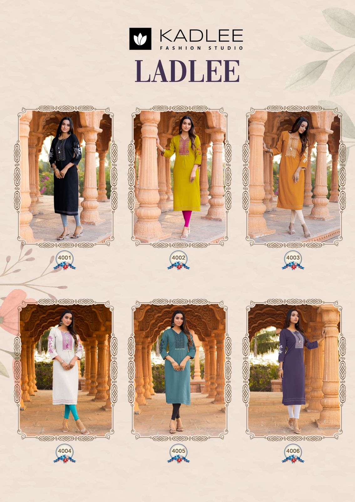 KADLEE LADLEE RAYON EMBROIDERY KURTI CATALOGUE BEST RATE 