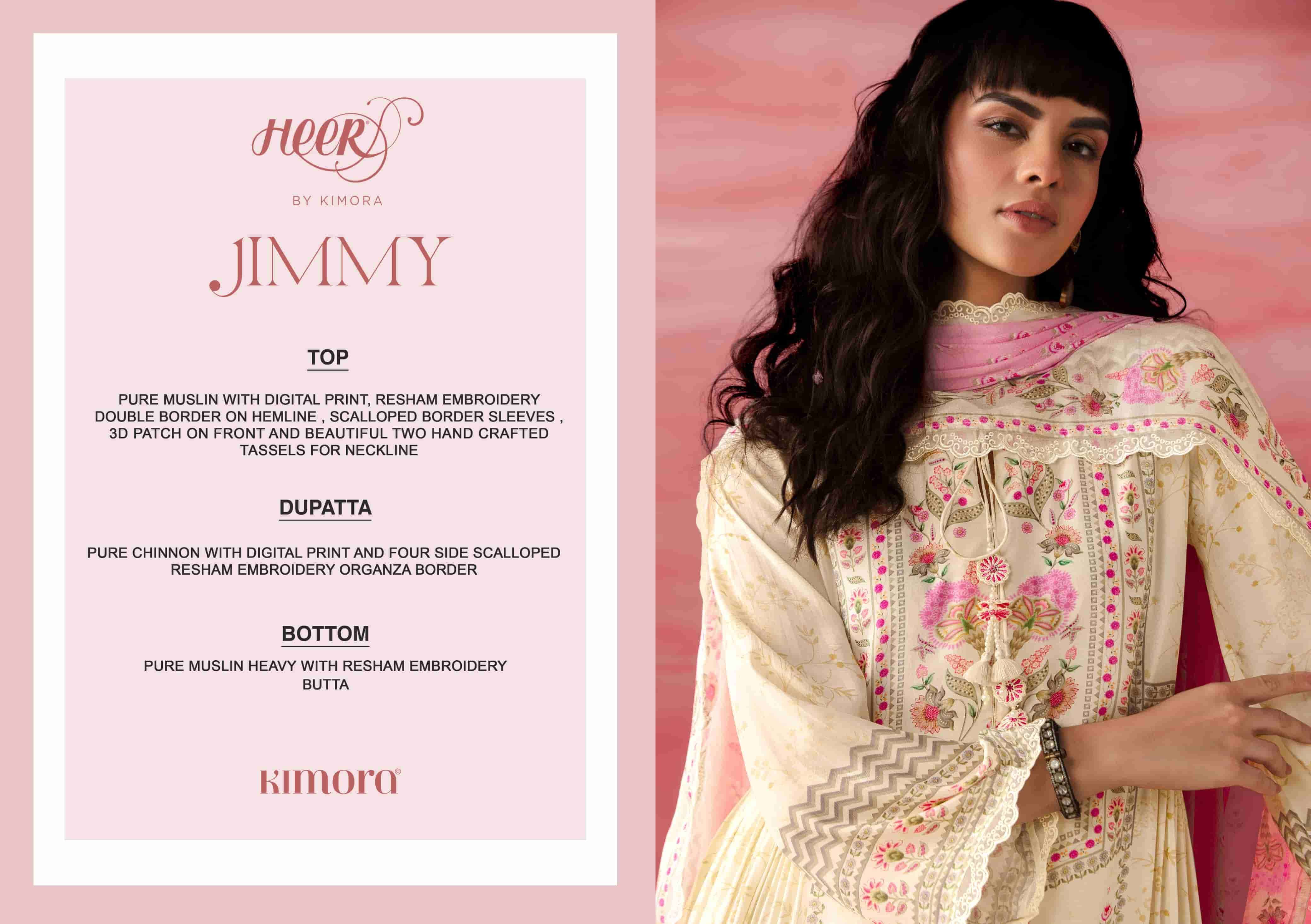 KIMORA HEER JIMMY DESIGNER MUSLIN SUIT CATALOG WHOLESALE PRICE 2025