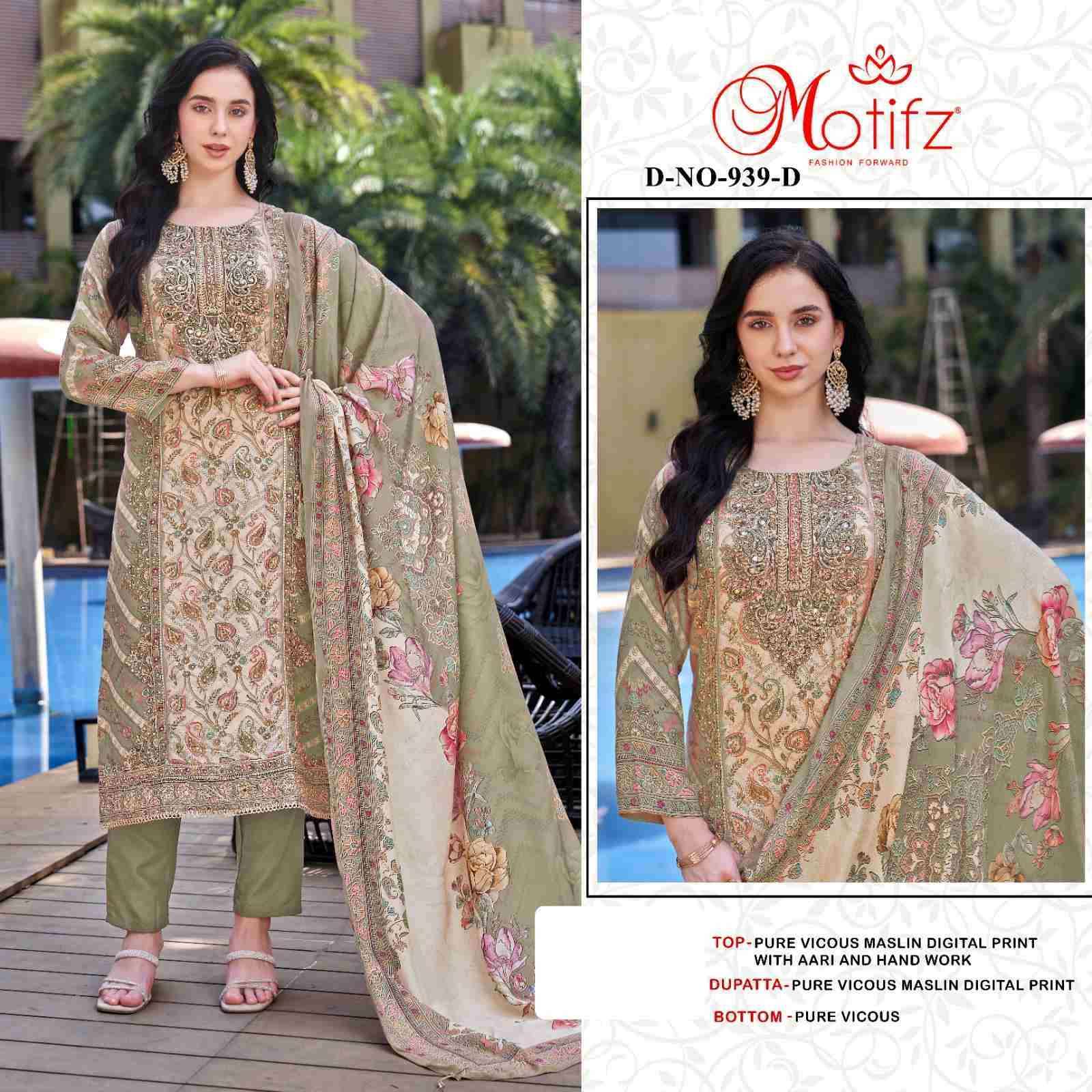 MOTIFZ 939 COLORS VISCOSE MUSLIN SALWER KAMEEZ WHOLESALER 2025