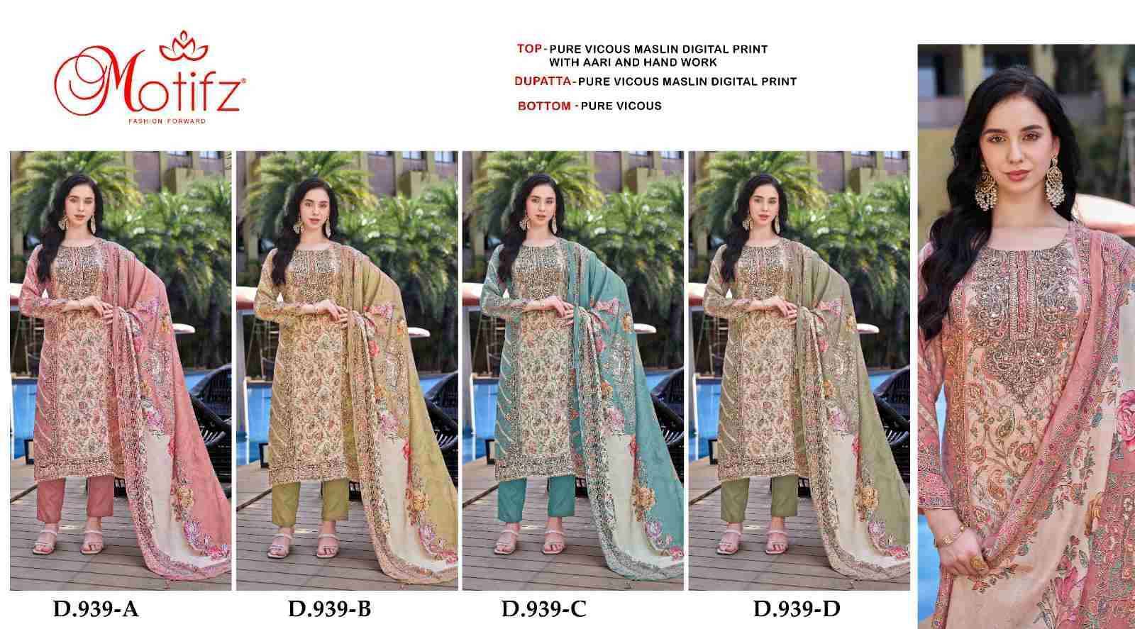 MOTIFZ 939 COLORS VISCOSE MUSLIN SALWER KAMEEZ WHOLESALER 2025