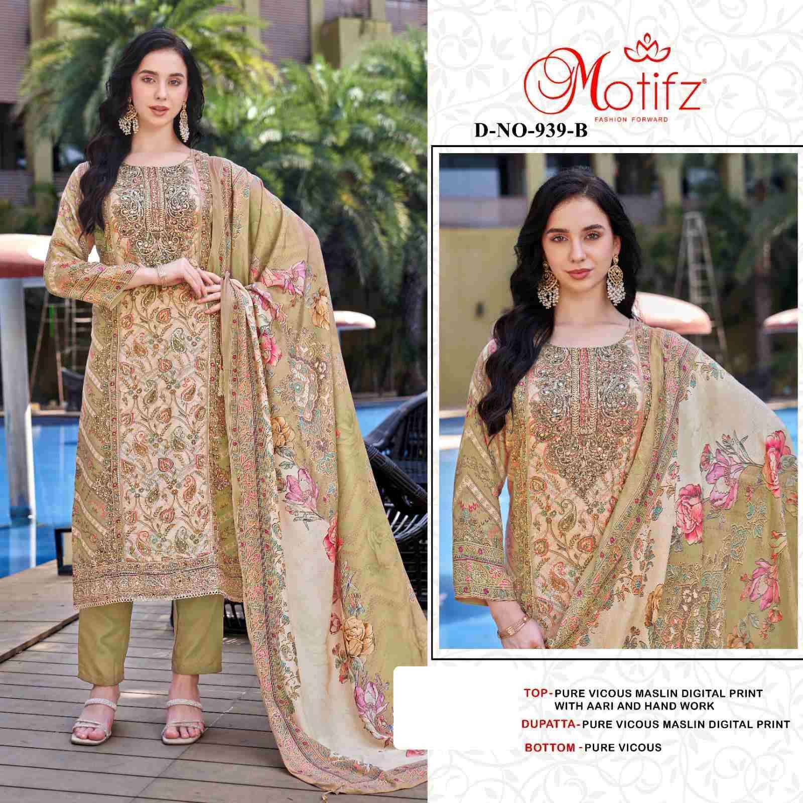MOTIFZ 939 COLORS VISCOSE MUSLIN SALWER KAMEEZ WHOLESALER 2025