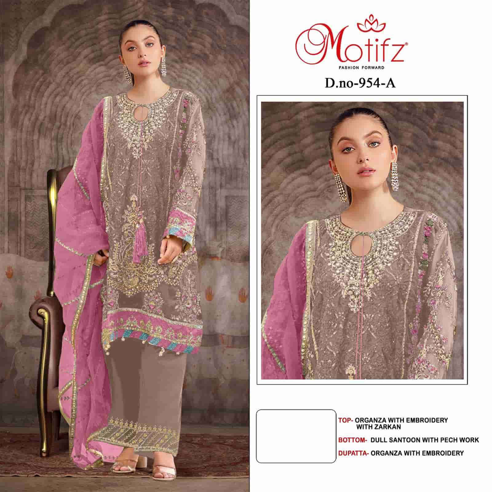 MOTIFZ 954 COLORS PAKISTANI ORGANZA SUIT WHOLESALE PRICE 