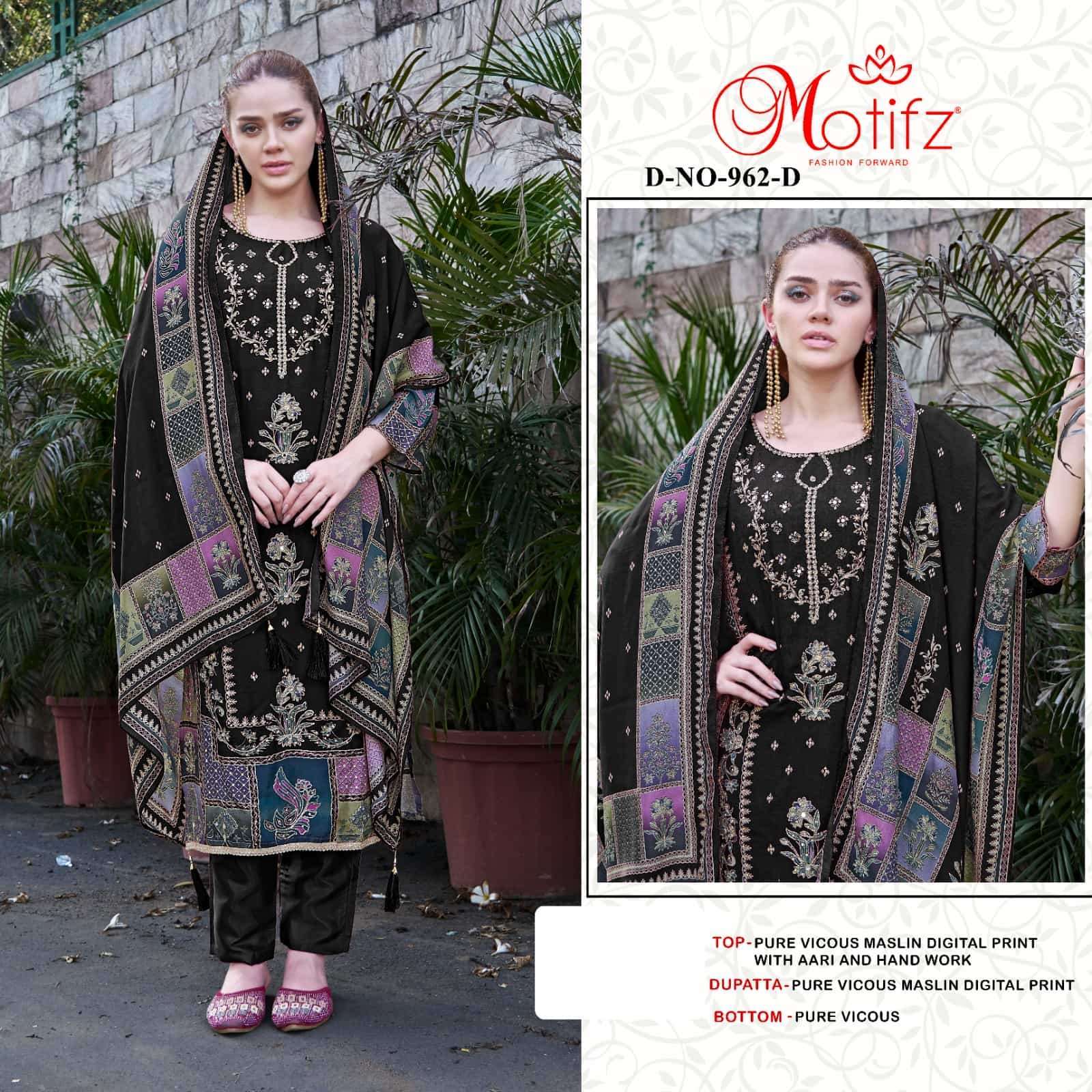 MOTIFZ 962 COLORS PURE VISCOSE MUSLIN DRESS LATEST CATALOGUE WHOLESALE PRICE 