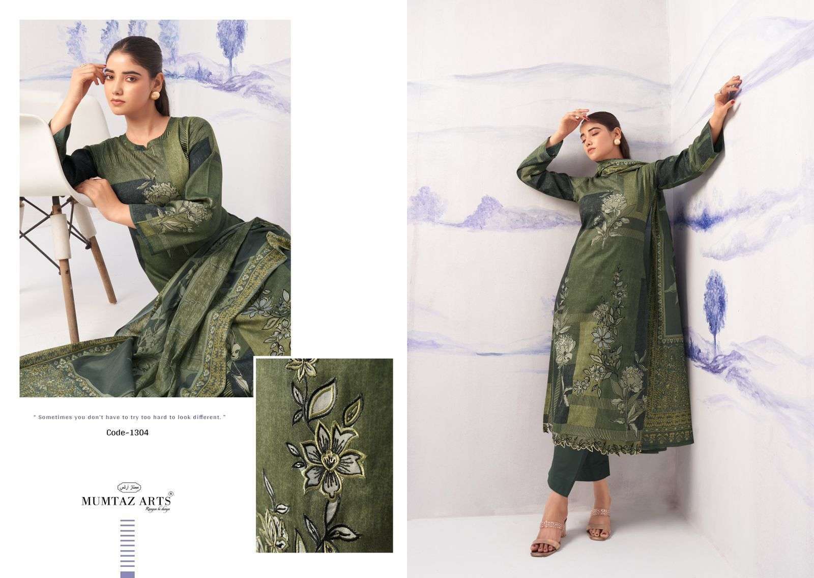 MUMTAZ ARTS NOOR FANCY WORK SATIN SALWER SUIT CATALOG 