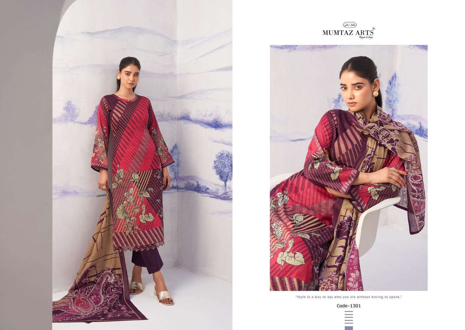 MUMTAZ ARTS NOOR FANCY WORK SATIN SALWER SUIT CATALOG 
