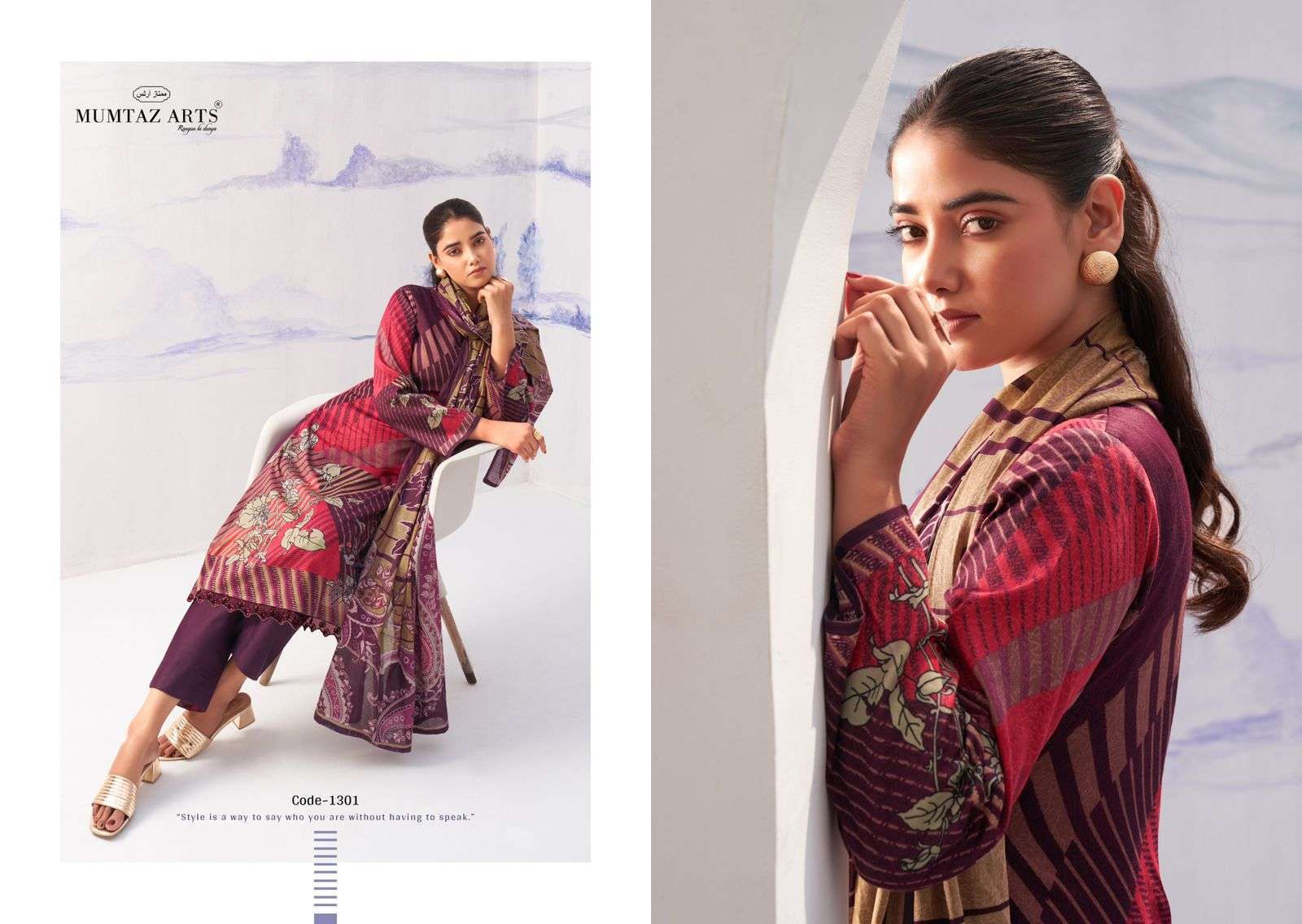 MUMTAZ ARTS NOOR FANCY WORK SATIN SALWER SUIT CATALOG 