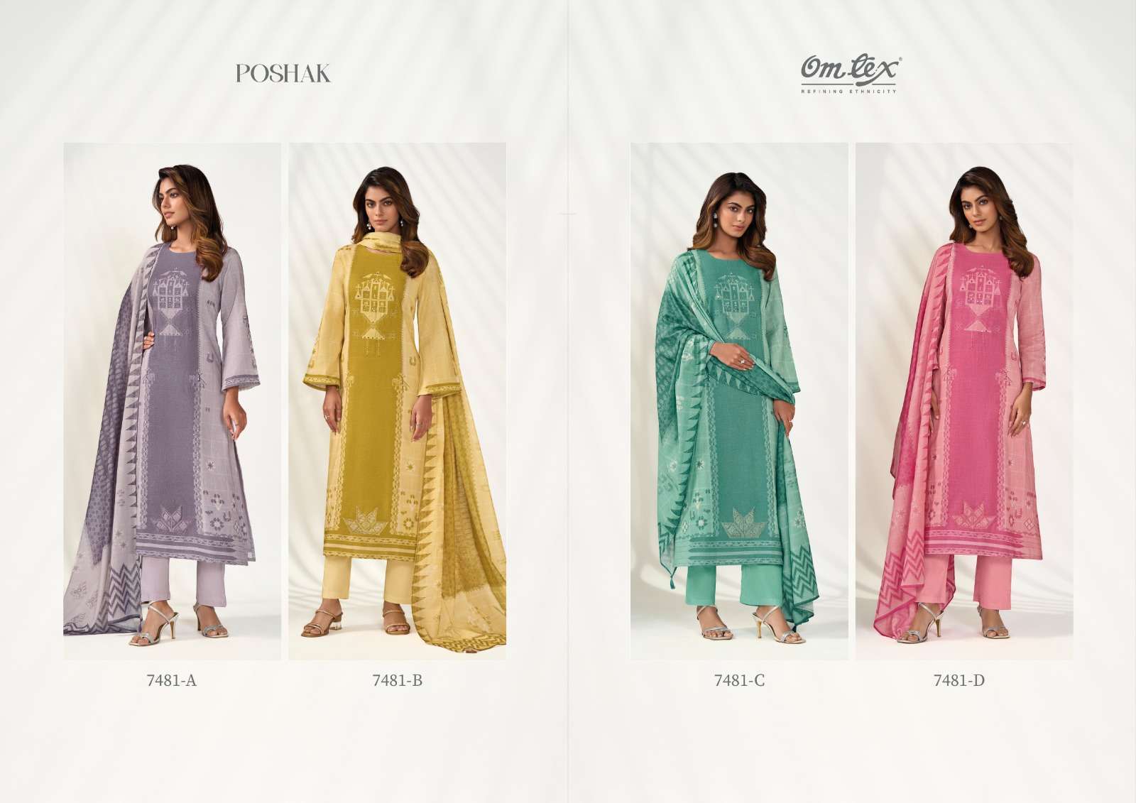 OMTEX POSHAK FANCY LINEN SUIT WHOLESALE PRICE CATALOGUE 2025