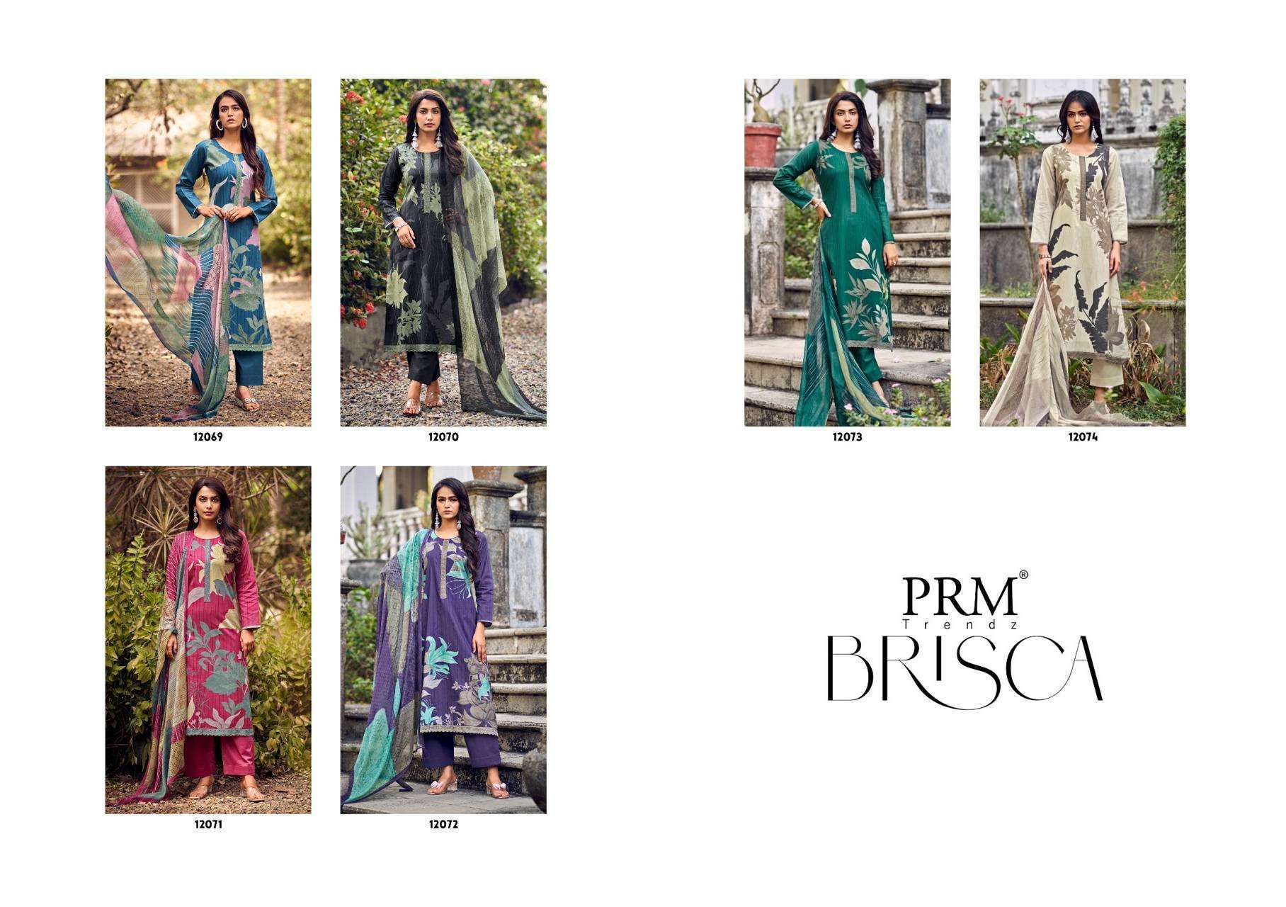 PRM TRENDZ BRISCA LAWN COTTON FANCY EMBROIDERY WORK SALWER KAMEEZ CATALOG EXPORTER 2025