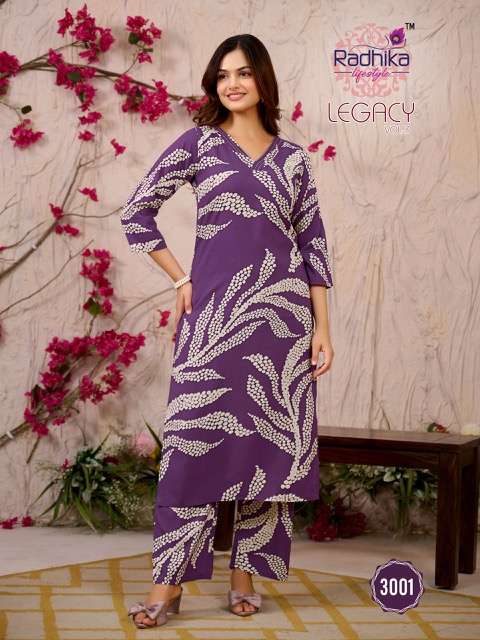 RADHIKA LIFESTYLE LEGACY VOL 3 RAYON CORD SET WHOLESALER 2025