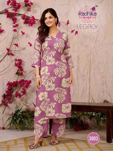 RADHIKA LIFESTYLE LEGACY VOL 3 RAYON CORD SET WHOLESALER 2025