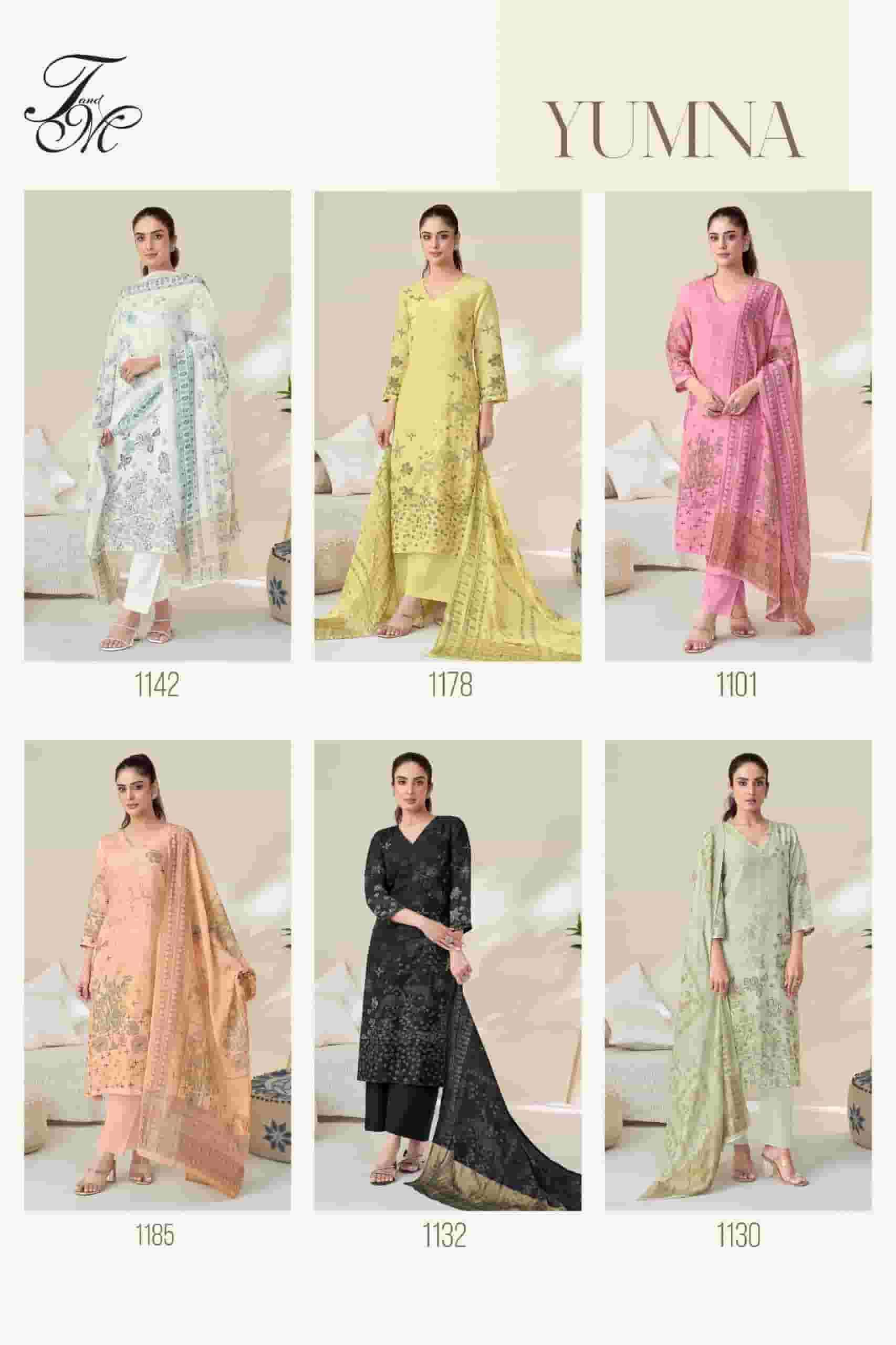 T AND M DESIGNER YUMNA COLLECTION PURE COTTON SUIT CATALOGUE SUPPLIER 2025