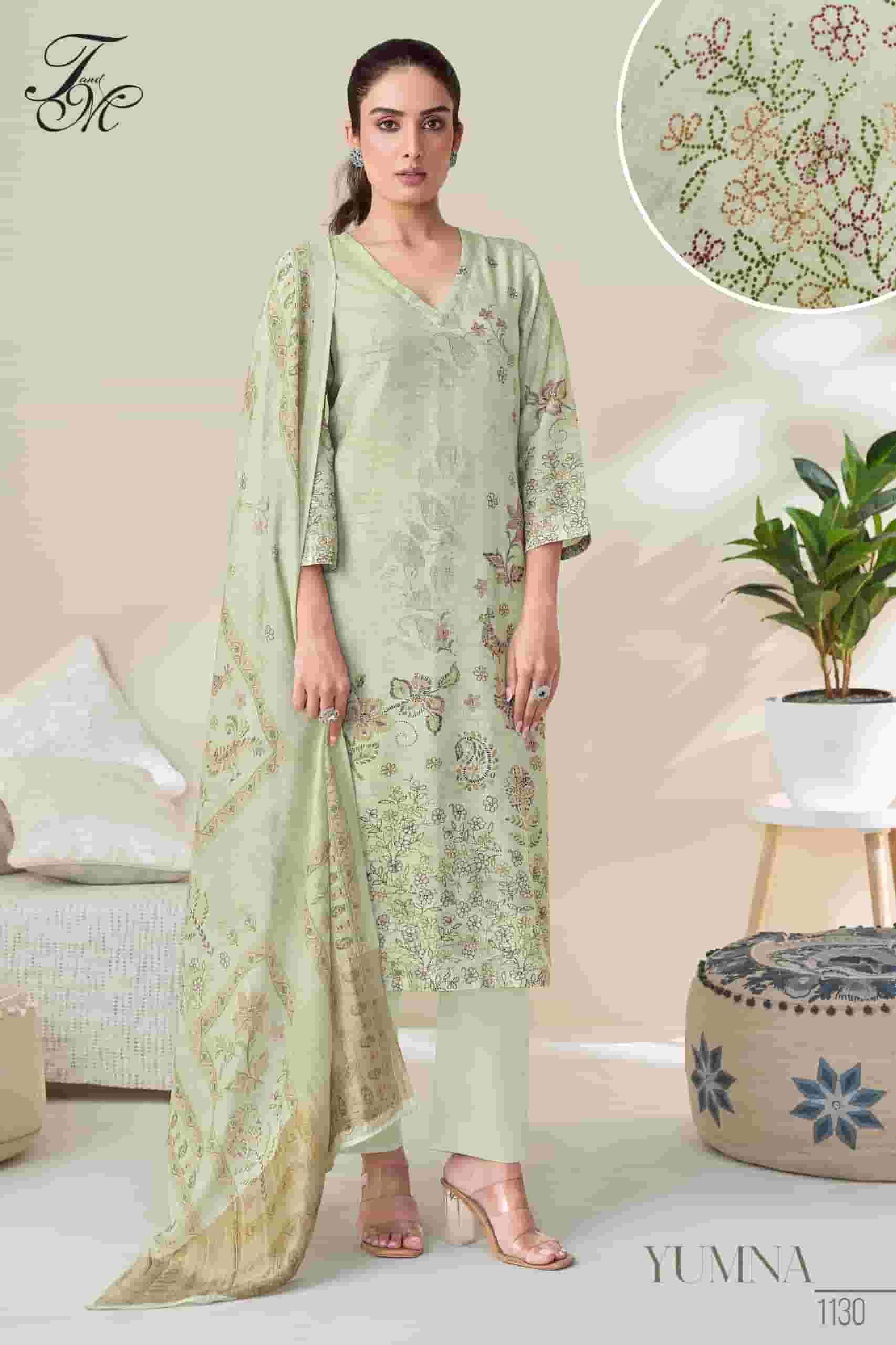 T AND M DESIGNER YUMNA COLLECTION PURE COTTON SUIT CATALOGUE SUPPLIER 2025