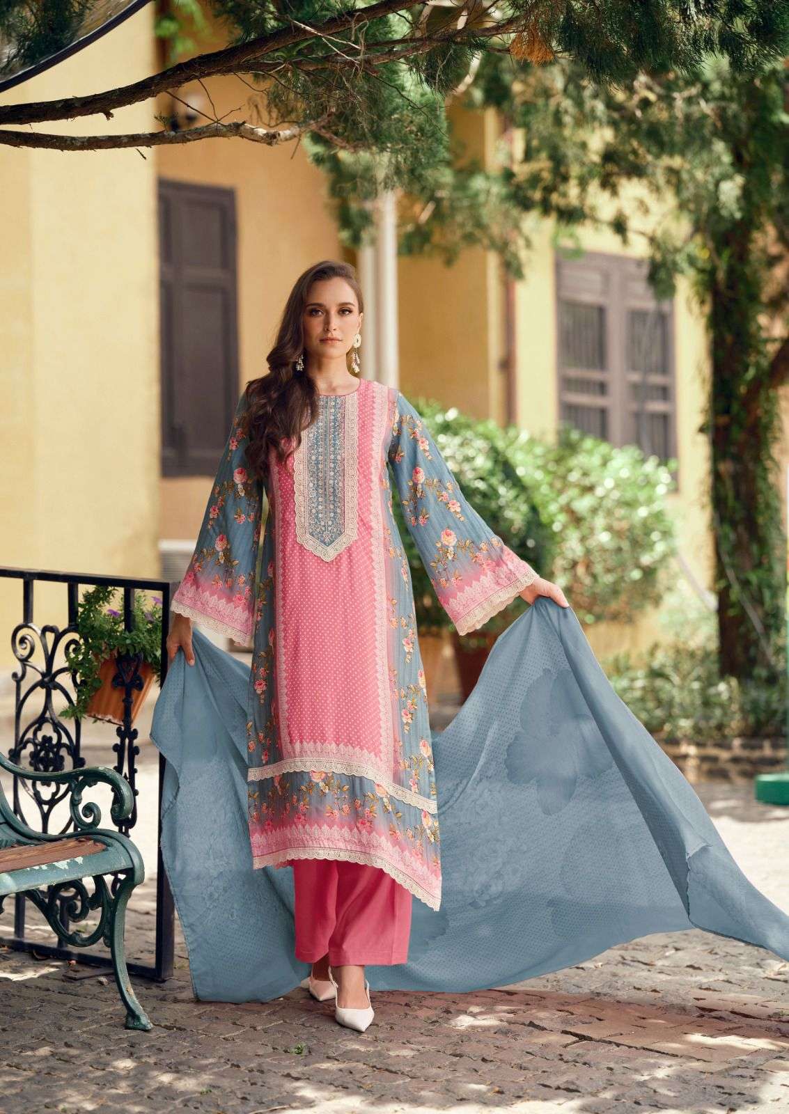THE HERMITAGE SHOP CROSS STICH PURE LAWN COTTON SUIT WHOLESALER 