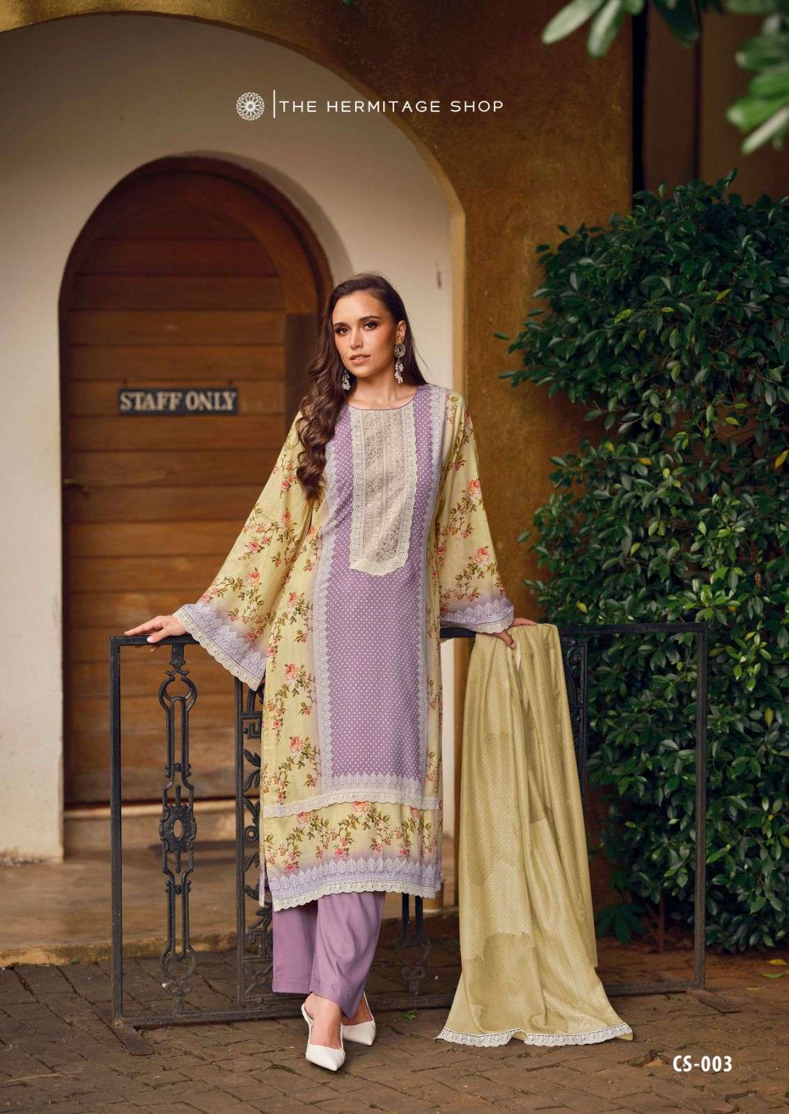 THE HERMITAGE SHOP CROSS STICH PURE LAWN COTTON SUIT WHOLESALER 