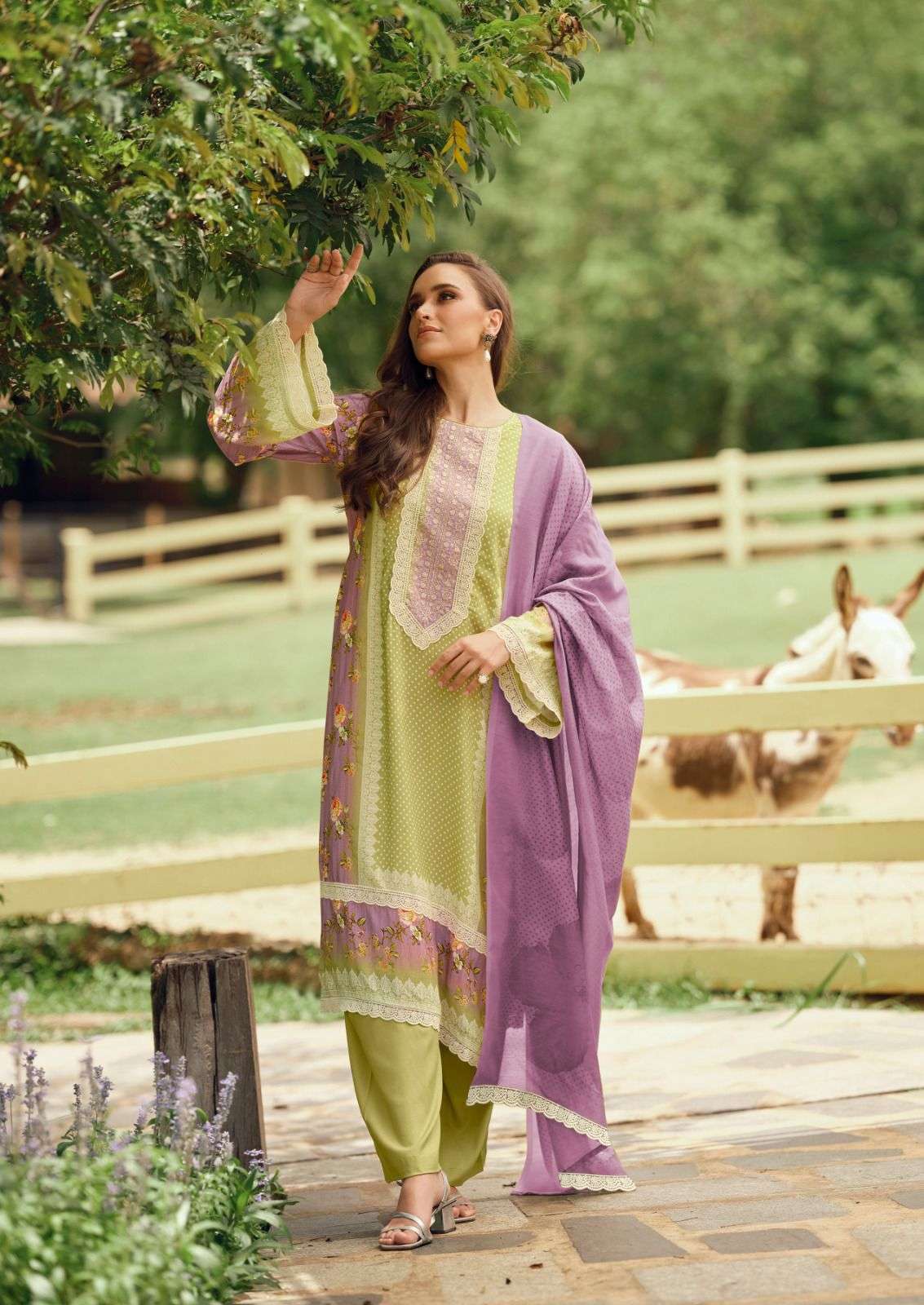 THE HERMITAGE SHOP CROSS STICH PURE LAWN COTTON SUIT WHOLESALER 
