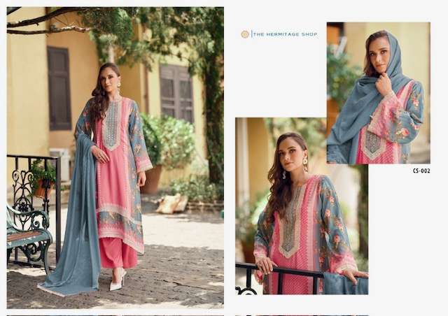 THE HERMITAGE SHOP CROSS STICH PURE LAWN COTTON SUIT WHOLESALER 