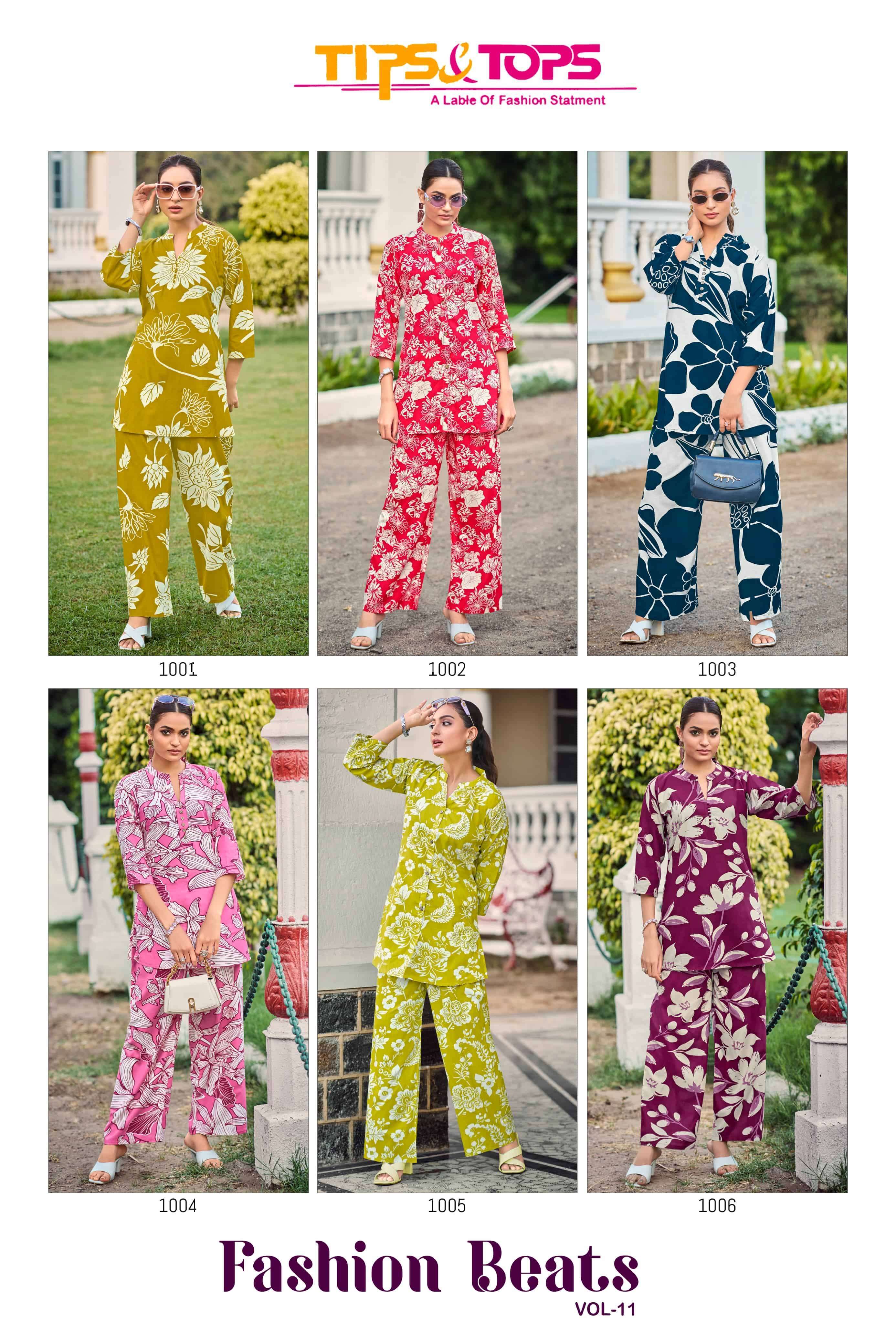 TIPS AND TOPS FASHION BEATS VOL 11 PRINTED RAYON CORD SET CATALOG DEALER