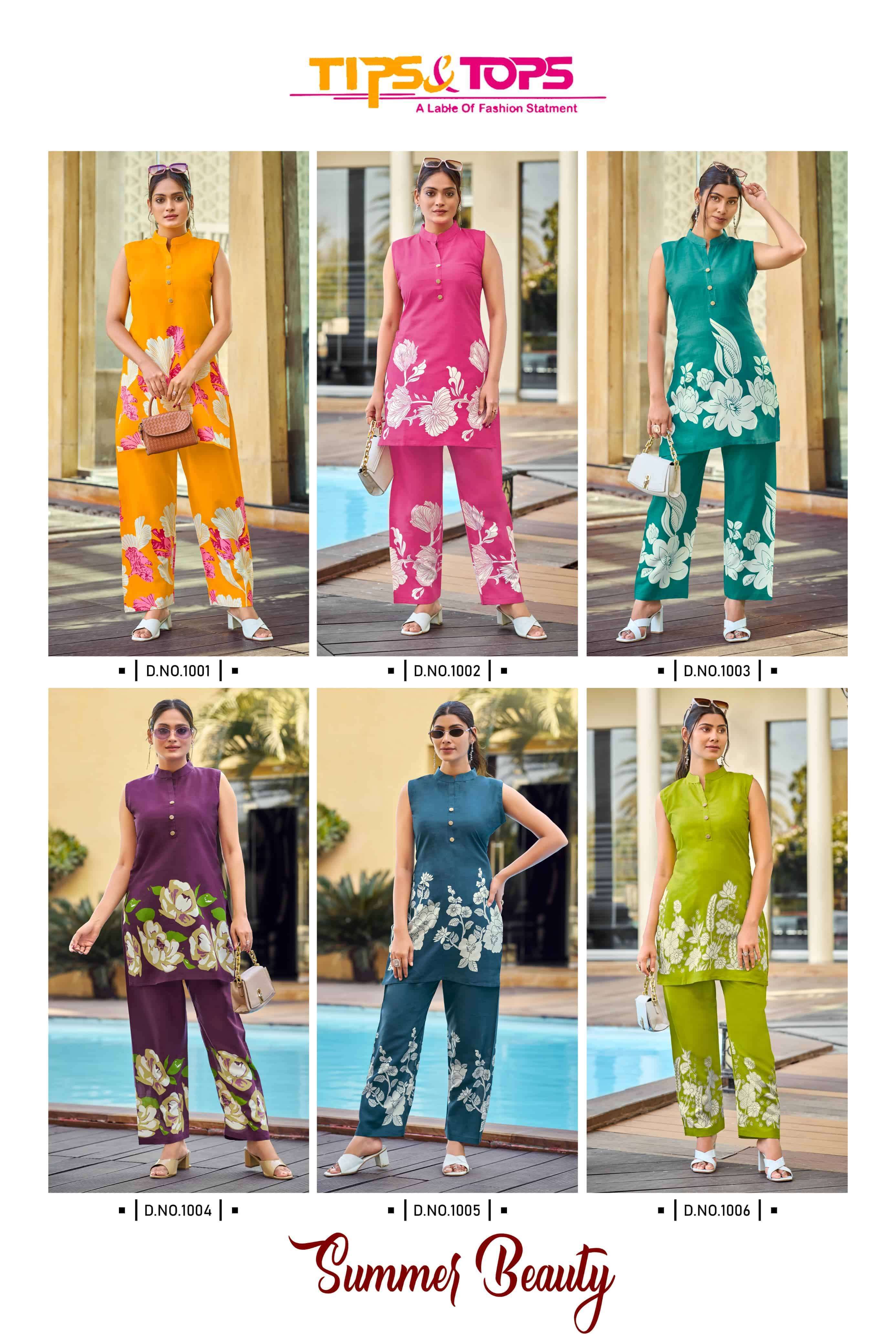 TIPS AND TOPS SUMMER BEAUTY RAYON CORD SET EXPORTER 2025