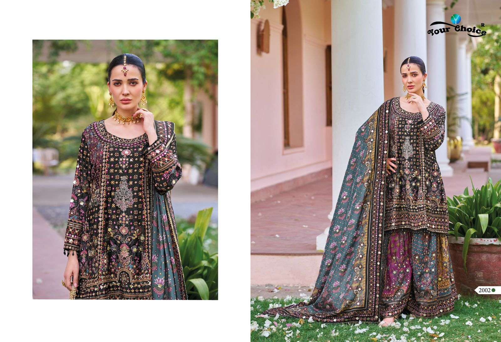YOUR CHOICE SEERAT VOL 2 PARTYWEAR SHARARA CHINON CATALOGUE WHOLESALE PRICE 