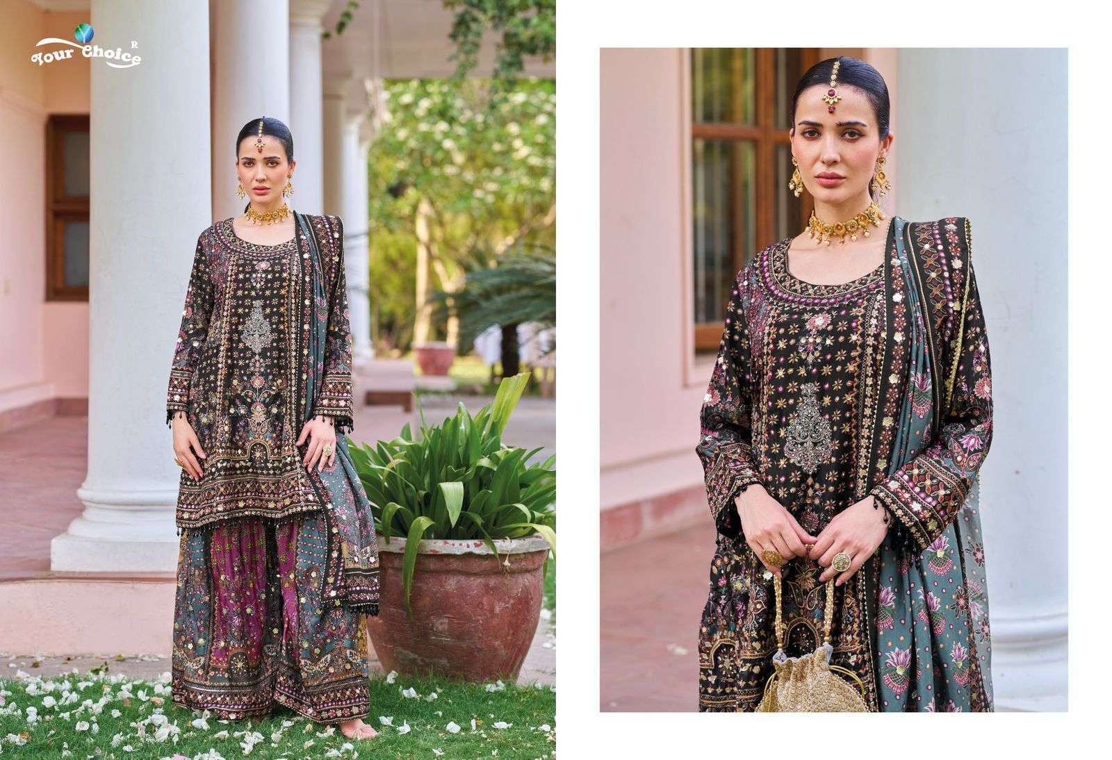 YOUR CHOICE SEERAT VOL 2 PARTYWEAR SHARARA CHINON CATALOGUE WHOLESALE PRICE 