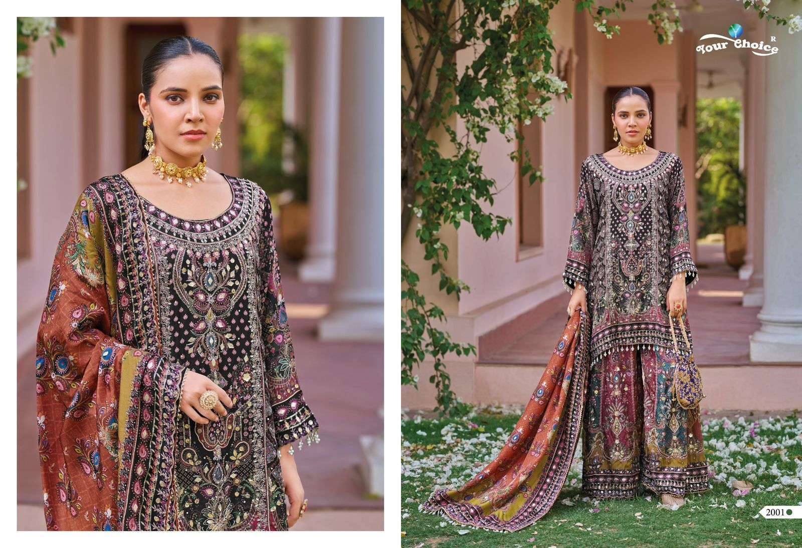 YOUR CHOICE SEERAT VOL 2 PARTYWEAR SHARARA CHINON CATALOGUE WHOLESALE PRICE 