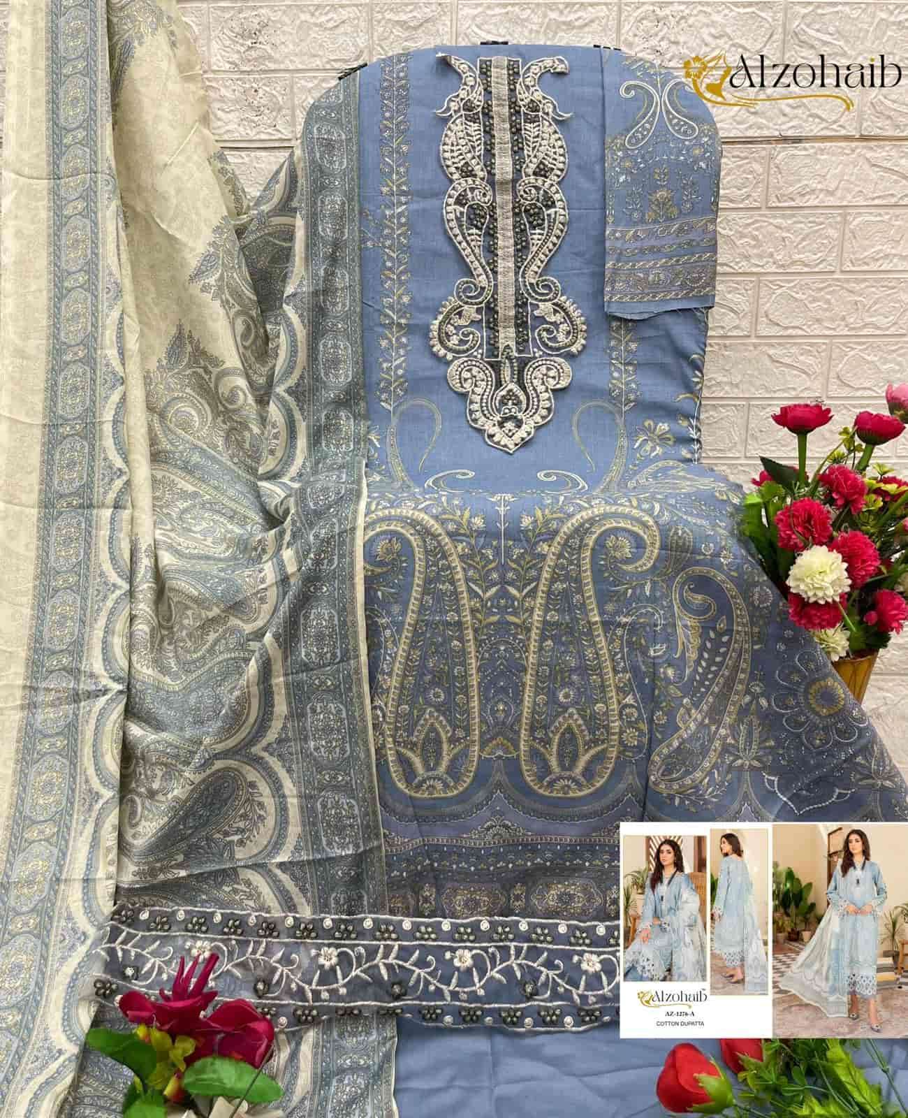AL ZOHAIB AZ 1276 COLORS PURE COTTON PAKISTANI DRESS WHOLESALER 