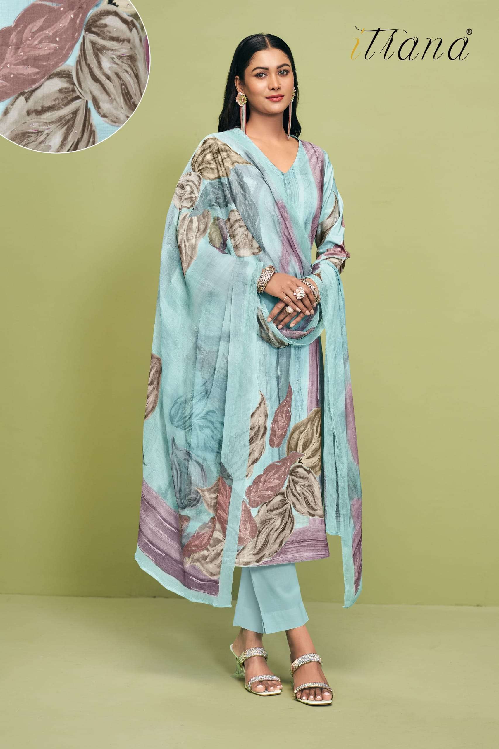 ITRANA SUMMER FLORAL PURE COTTON DRESS CATALOG BEST RATE EXPORTER 