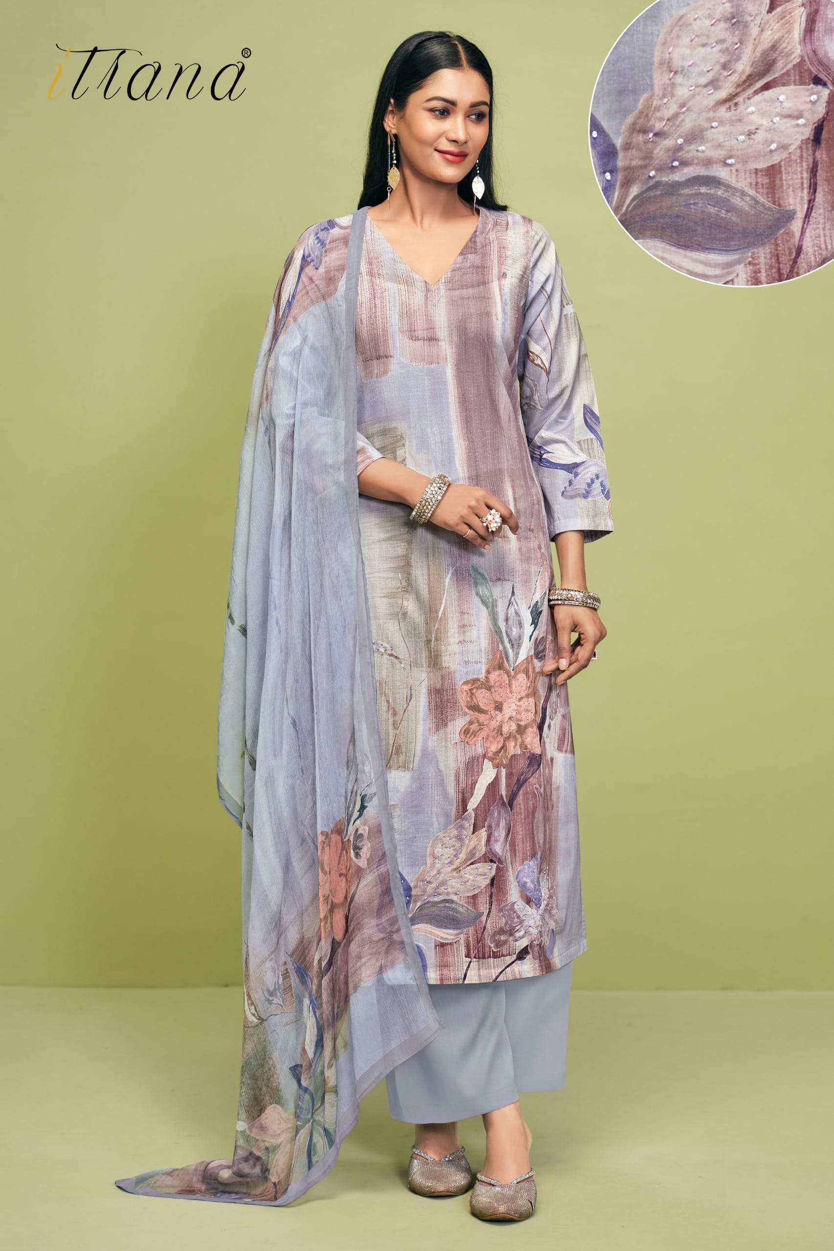 ITRANA SUMMER FLORAL PURE COTTON DRESS CATALOG BEST RATE EXPORTER 