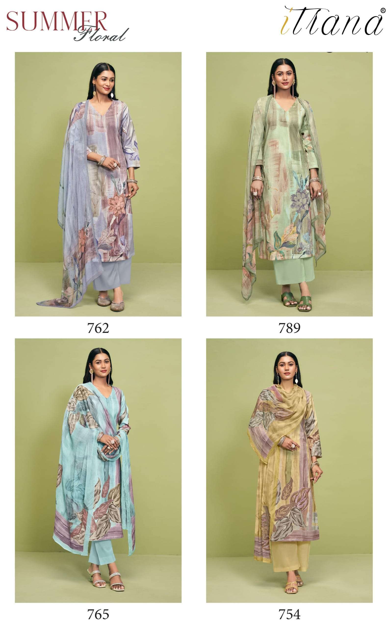 ITRANA SUMMER FLORAL PURE COTTON DRESS CATALOG BEST RATE EXPORTER 