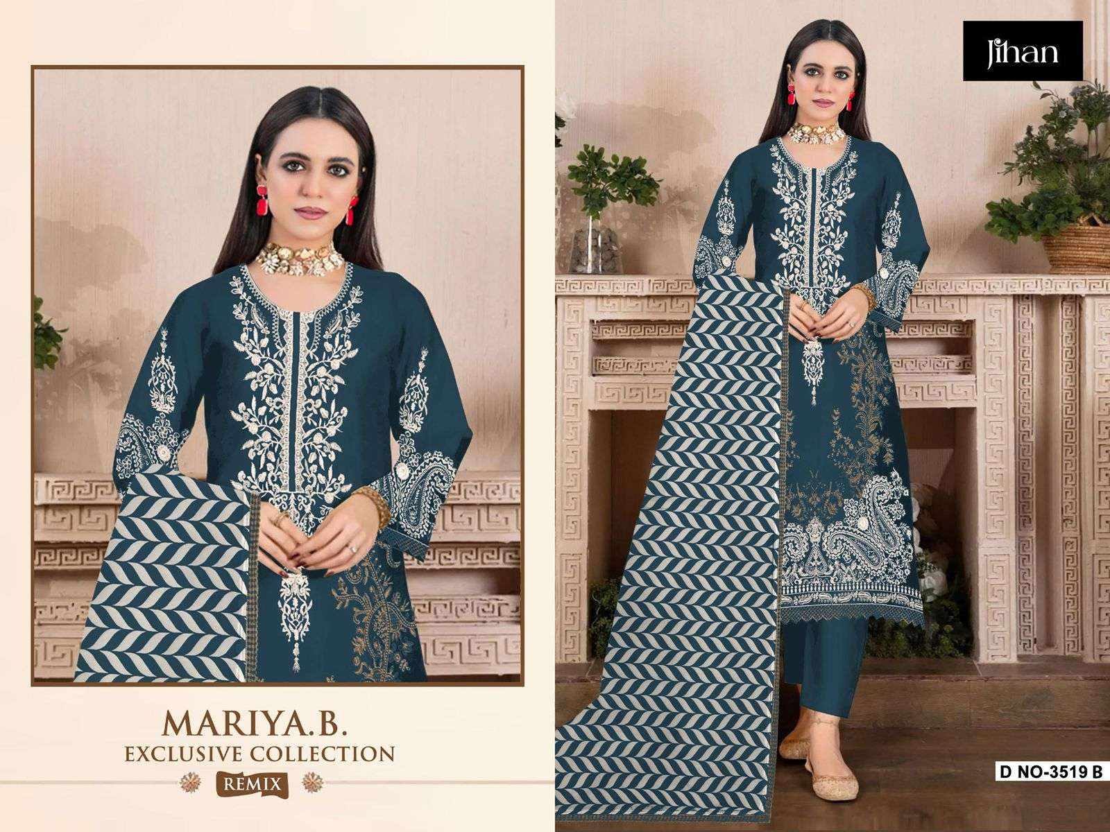 JIHAN MARIYA B REMIX 3519 COLORS PAKISTANI SUIT WHOLESALER 