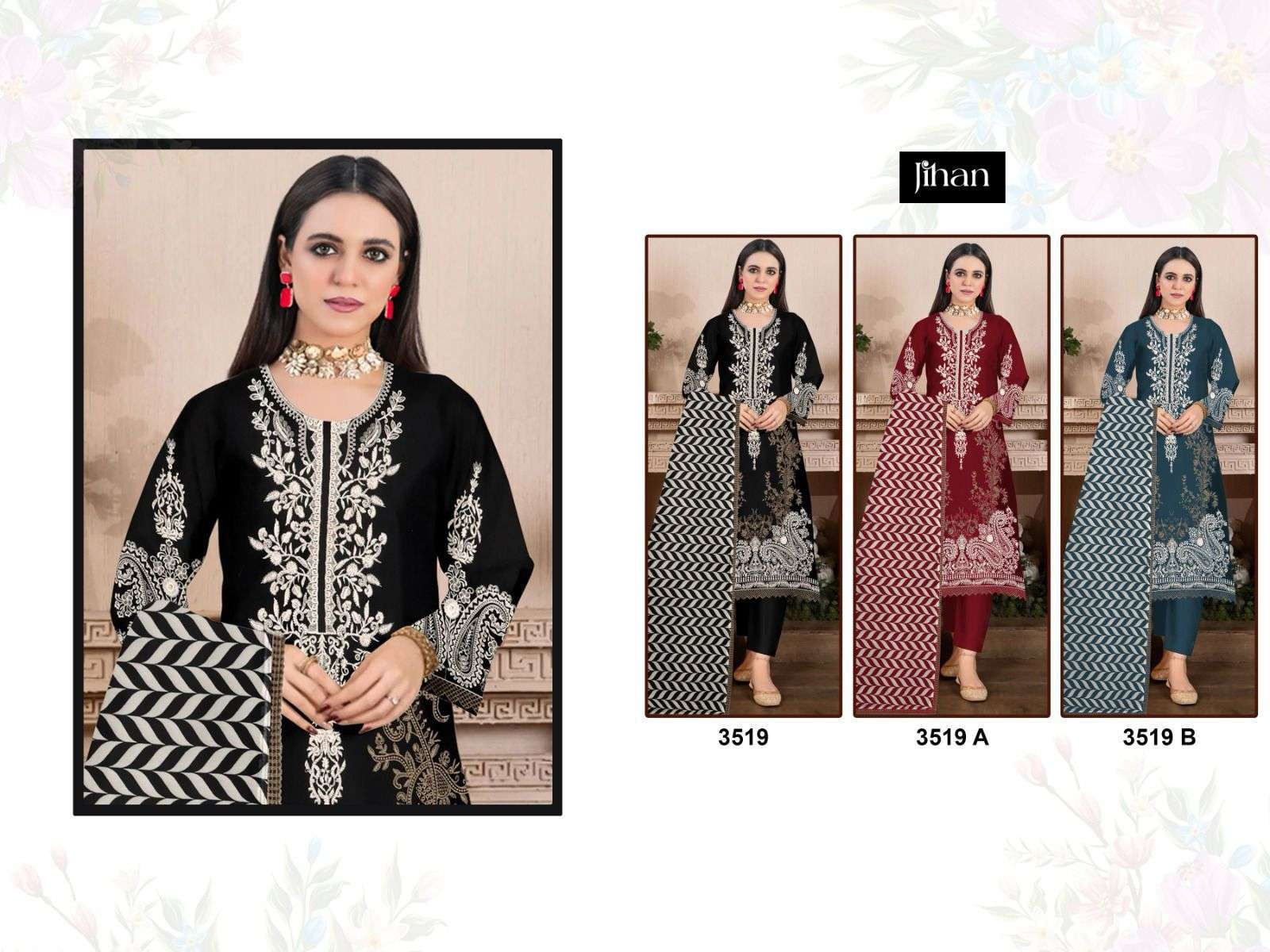 JIHAN MARIYA B REMIX 3519 COLORS PAKISTANI SUIT WHOLESALER 