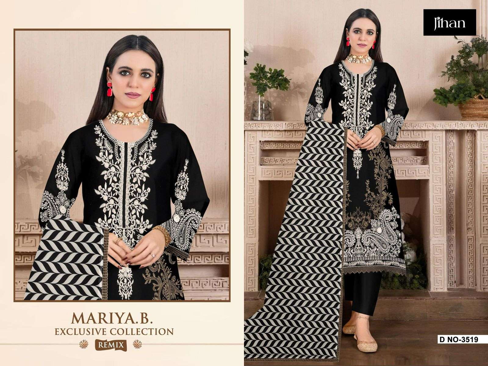 JIHAN MARIYA B REMIX 3519 COLORS PAKISTANI SUIT WHOLESALER 