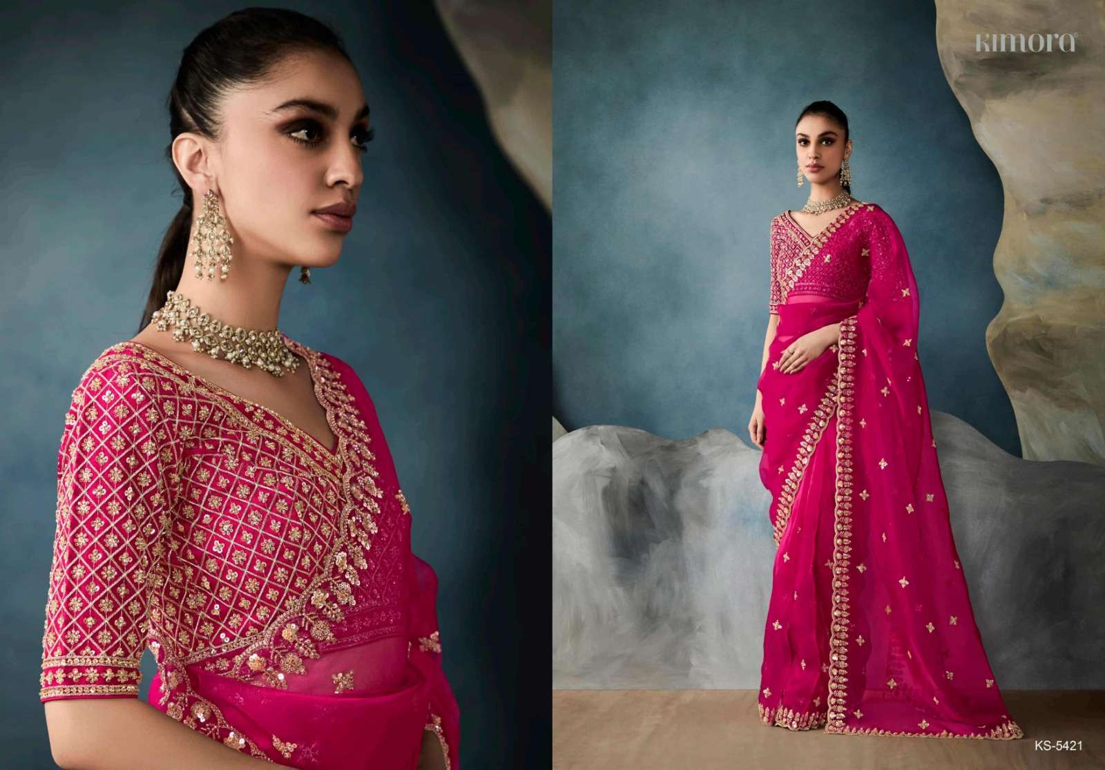KIMORA ICONIC 5421 TO 5431 FANCY PARTYWEAR SAREE CATALOG BEST RATE DEALER 