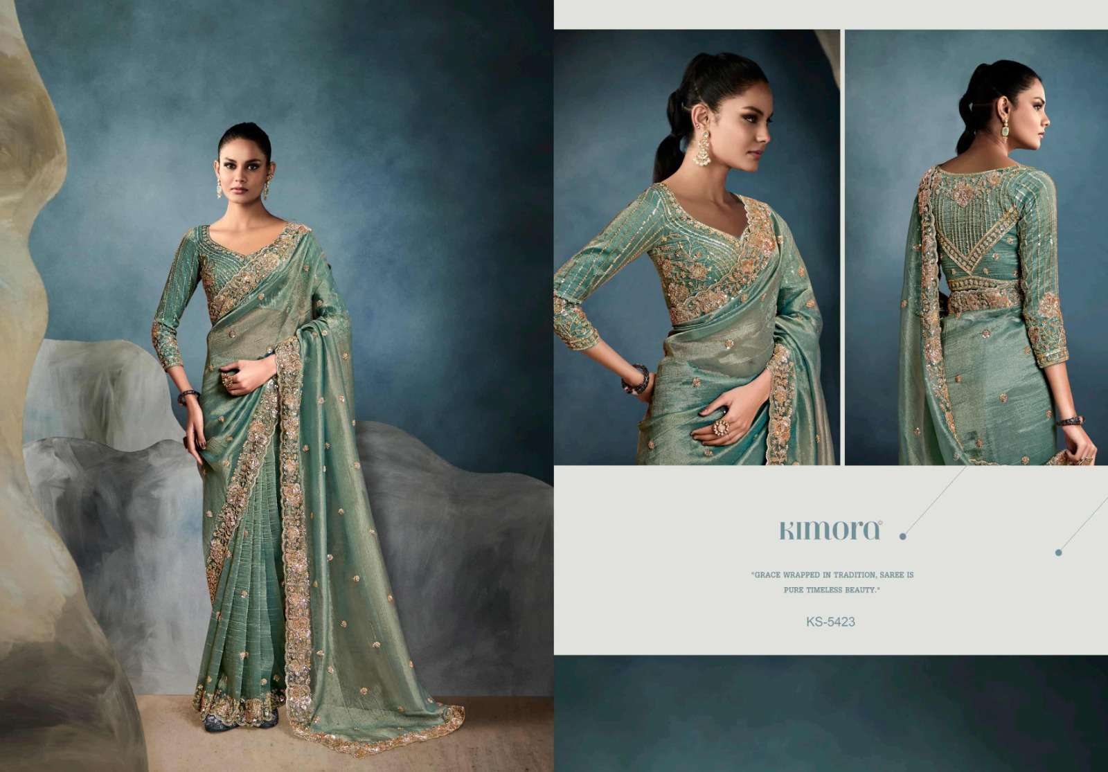 KIMORA ICONIC 5421 TO 5431 FANCY PARTYWEAR SAREE CATALOG BEST RATE DEALER 