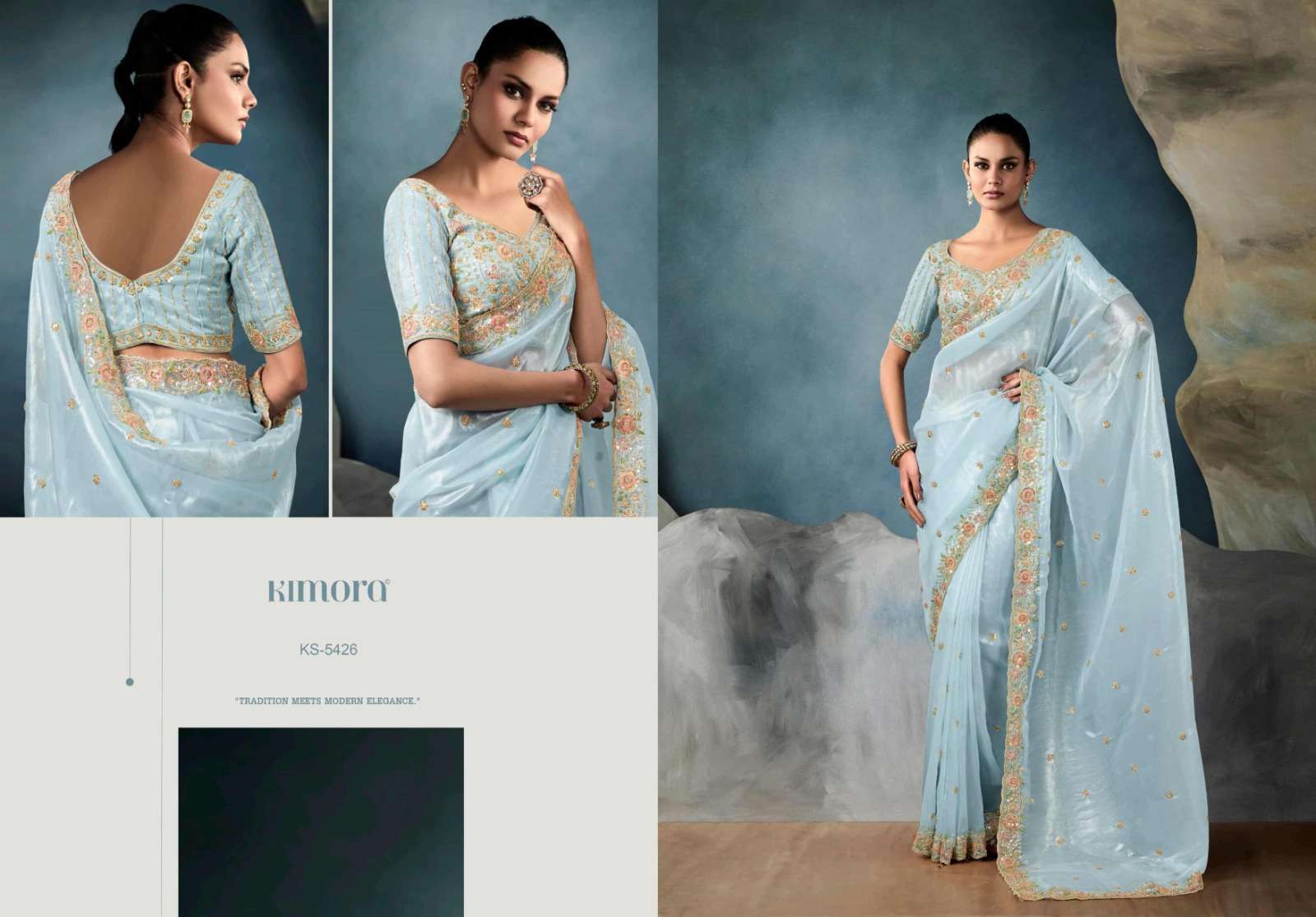 KIMORA ICONIC 5421 TO 5431 FANCY PARTYWEAR SAREE CATALOG BEST RATE DEALER 