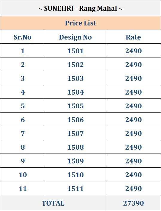 KIMORA RANG MAHAL 1501 TO 1511 SERIES DESIGNER SILK SAREE CATALOGUE 2025