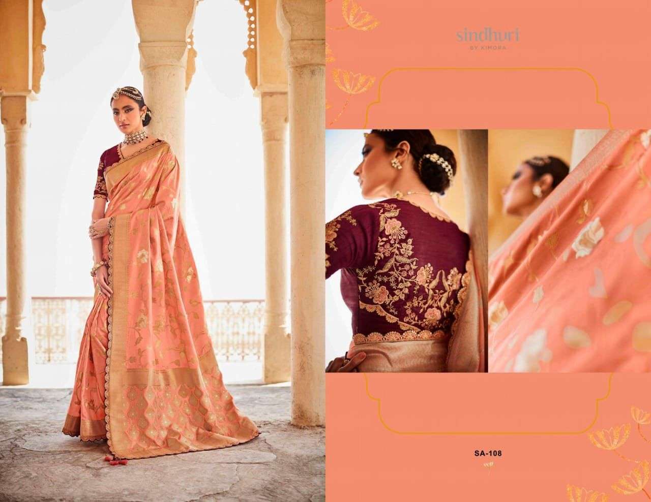 KIMORA SINDHURI RANI BANARASI SILK SAREE CATALOG WHOLESALER 