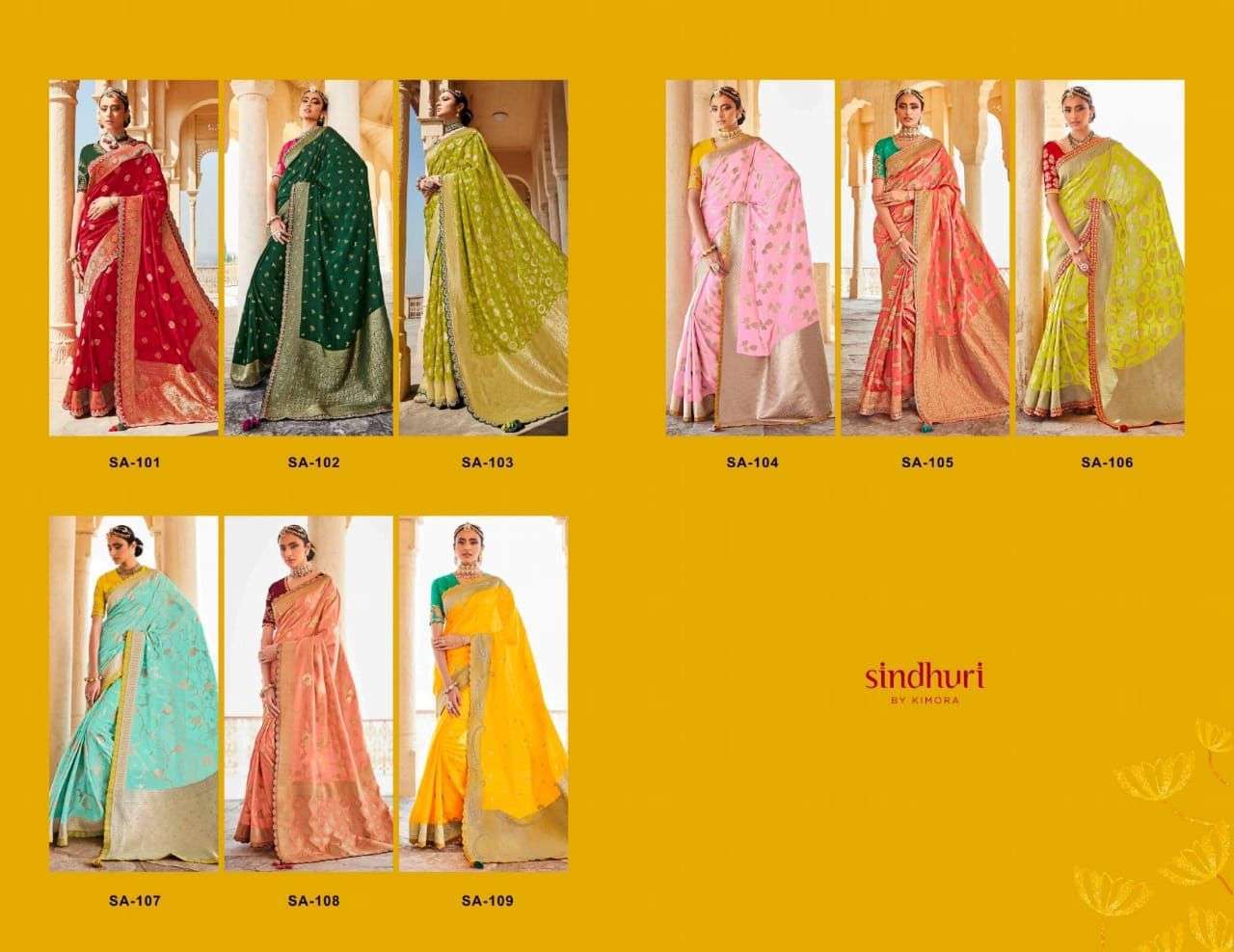 KIMORA SINDHURI RANI BANARASI SILK SAREE CATALOG WHOLESALER 
