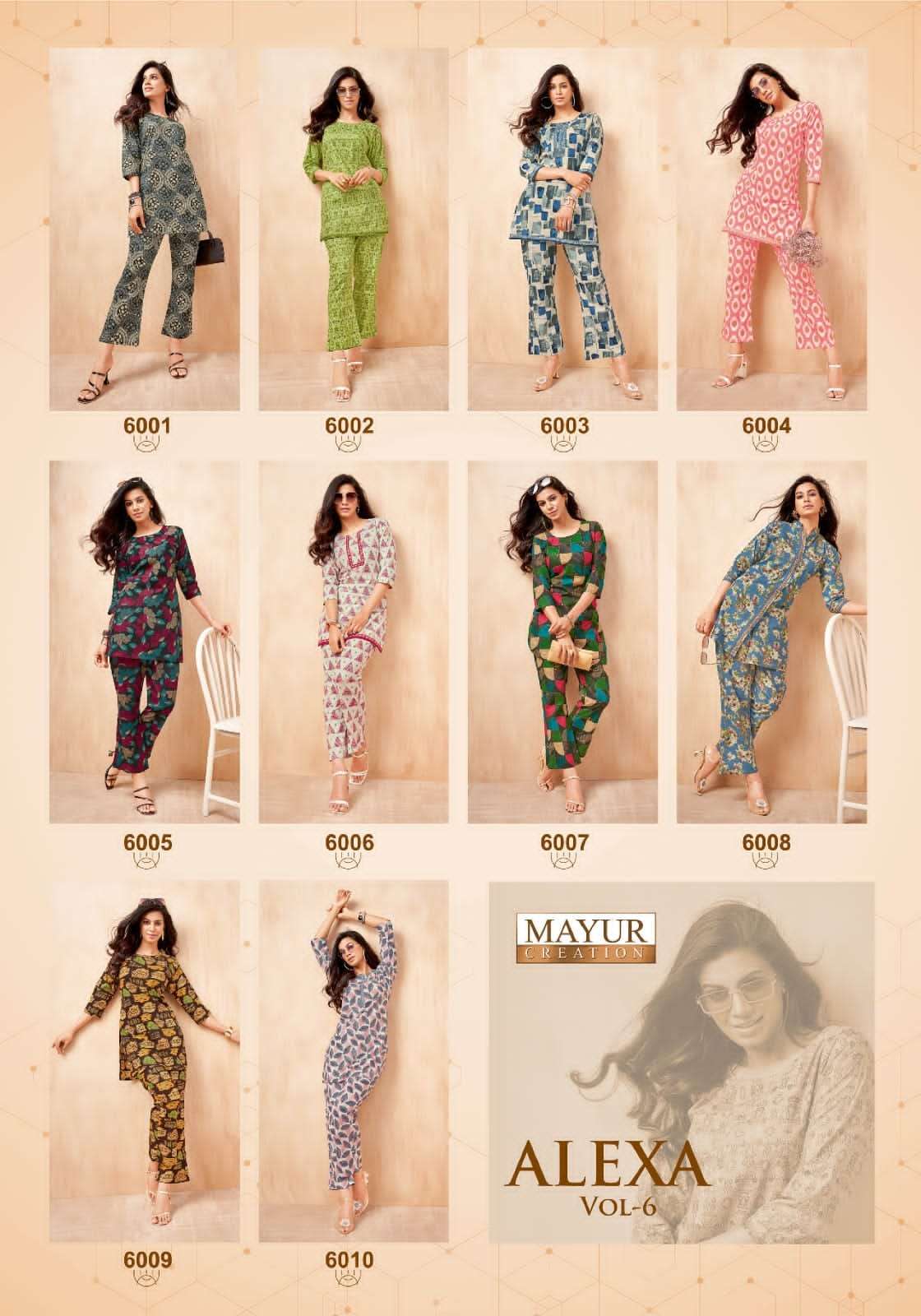 MAYUR CREATION ALEXA VOL 6 CORD SET SUPPLIER BEST RATE 