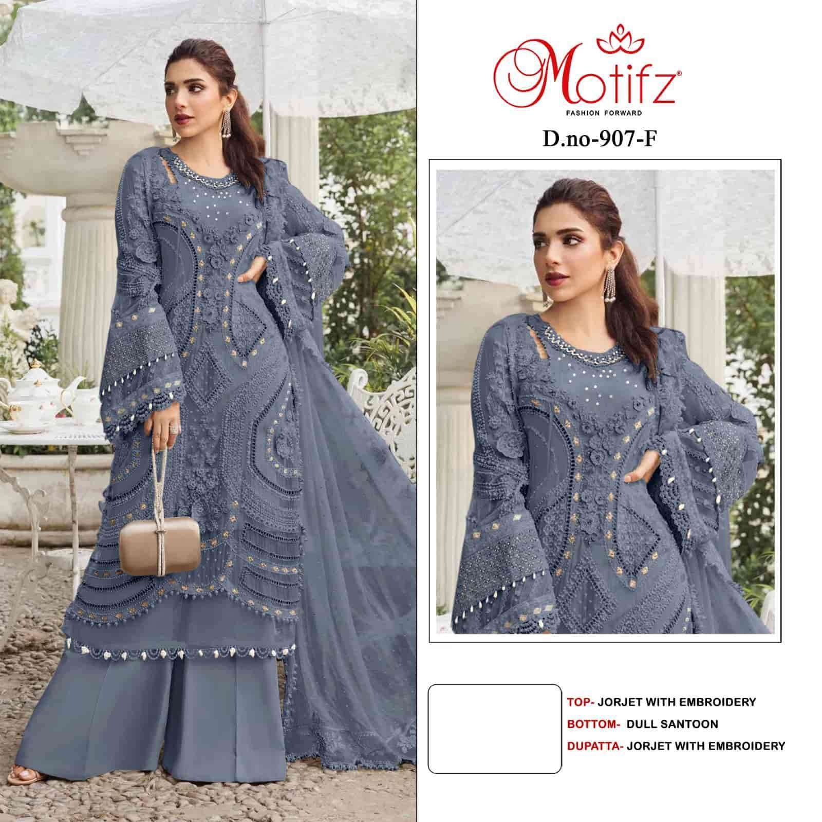 MOTIFZ D 907 COLORS VOL 2 GEORGETTE WITH EMBROIDERY WORK SUIT WHOLESALER 