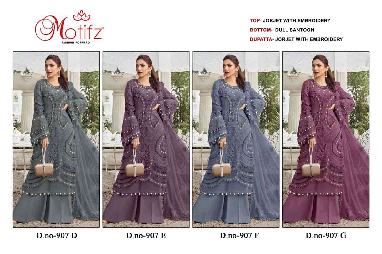 MOTIFZ D 907 COLORS VOL 2 GEORGETTE WITH EMBROIDERY WORK SUIT WHOLESALER 
